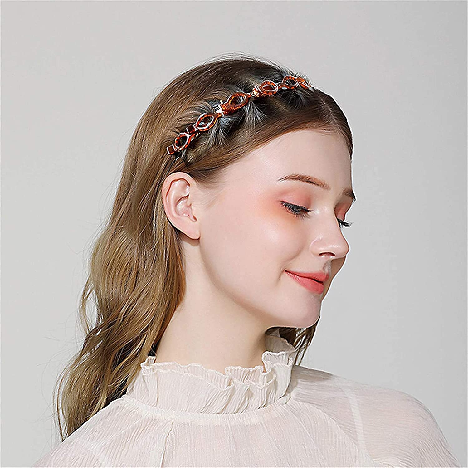 APSAMBR 2-Pack Wavy Teeth Comb Headbands - Elastic Hair Hoops for Women & Girls (Black/Brown) | Shiny Hair Accessories for Styling, Parties & Everyday Wear