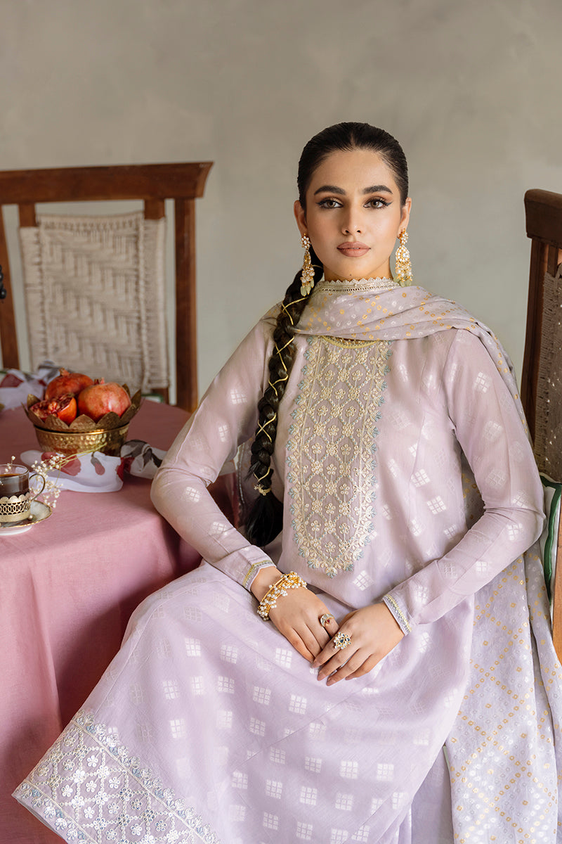 LILAC HINT 3-Piece Cotton Jacquard Suit Set for Women - Elegant Floral Jacquard Fabric Outfit for Casual Wear, Office, and Special Occasions