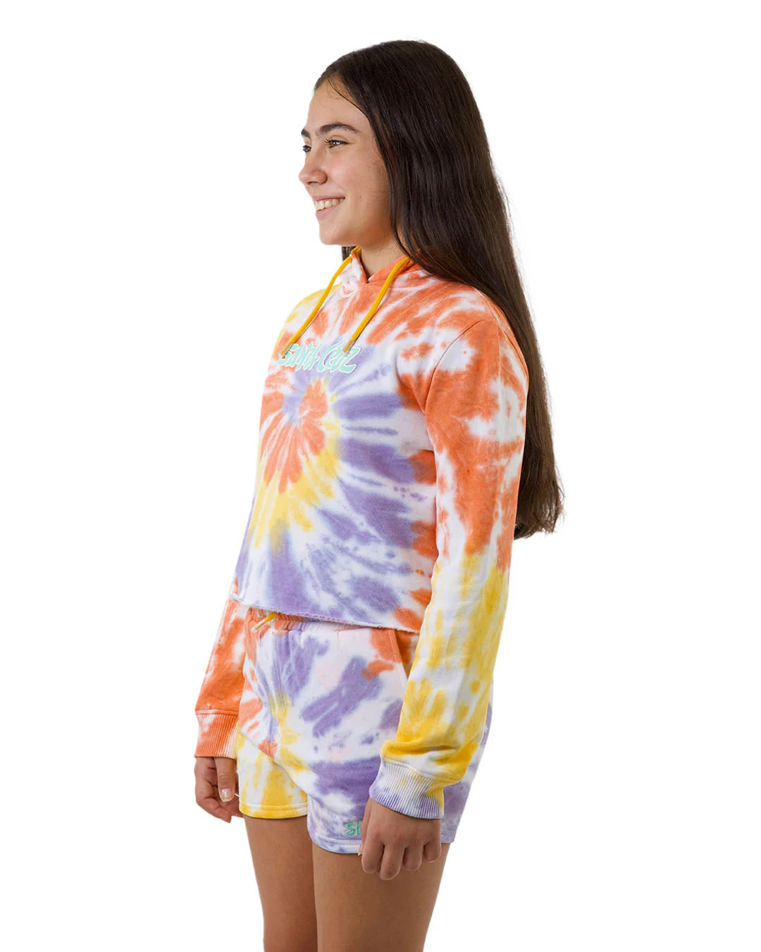 Santa Cruz SC Tropic Strip Front Girls Hoodie - Soft Cotton Pullover with Striped Design - Perfect for School, Beach & Casual Wear
