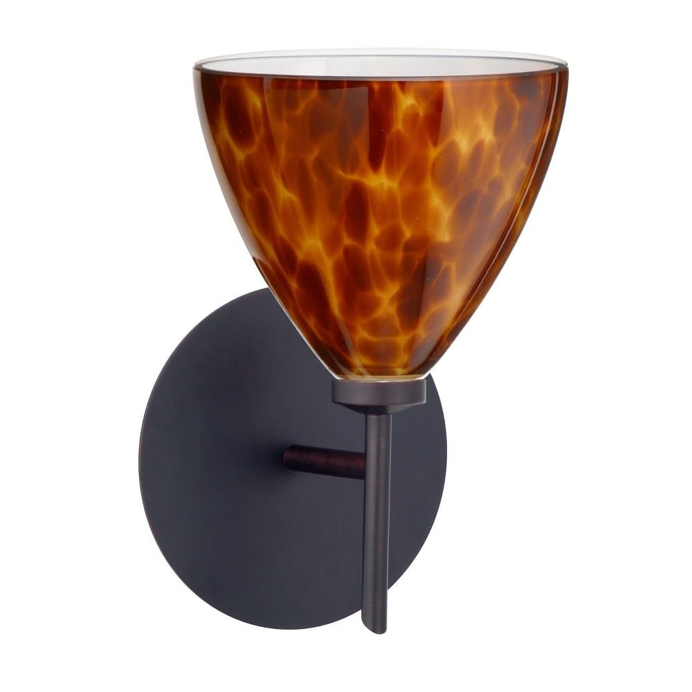 Contemporary Modern One Light Wall Sconce - Bronze/Dark Finish - Mia Collection - Perfect for Bedroom, Living Room & Hallway Lighting Decor