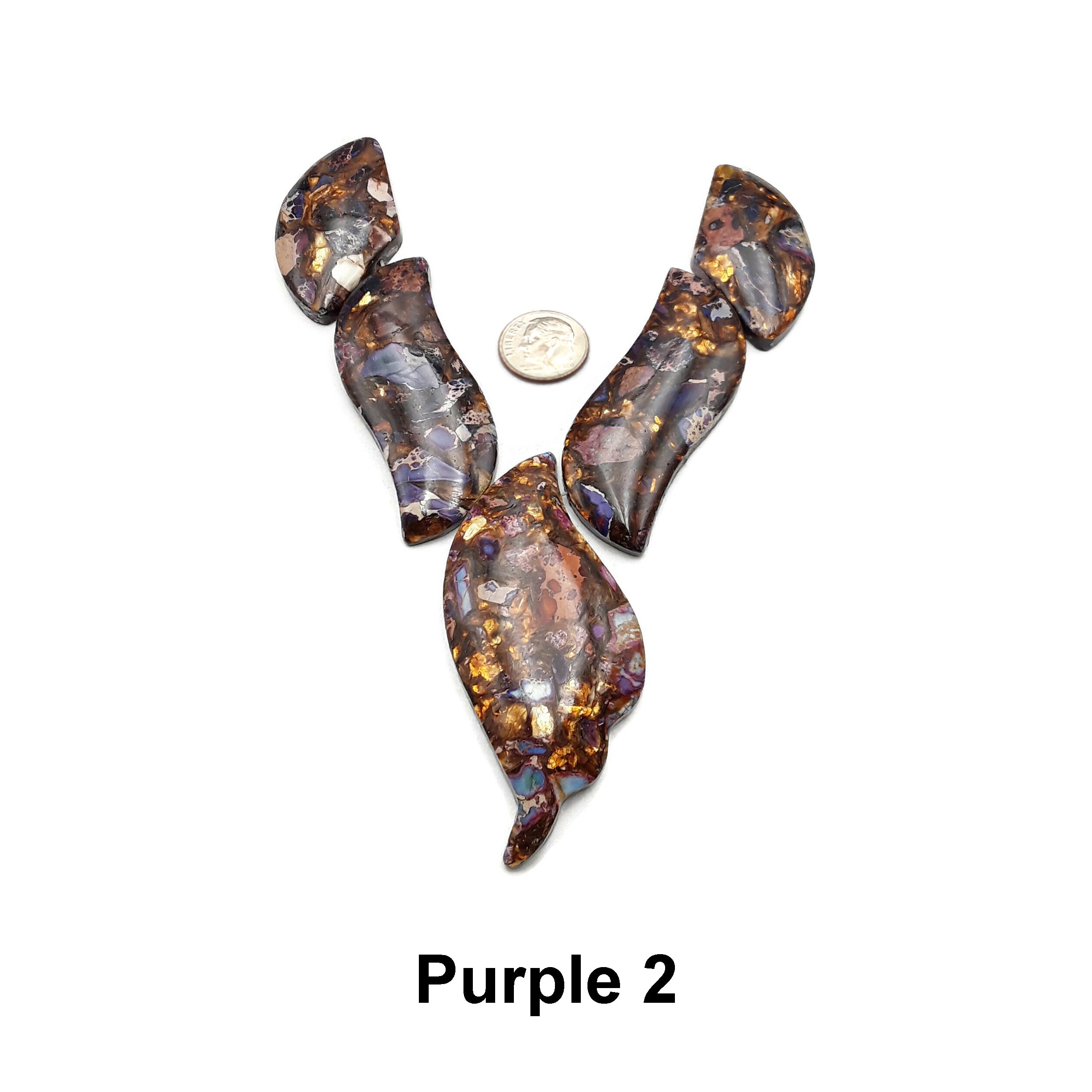 Bronzite Blue Pink Green Purple Impression Jasper Leaf Pendant Beads 35x70mm - Handmade Gemstone Jewelry for Necklace Making, DIY Crafts & Spiritual Healing