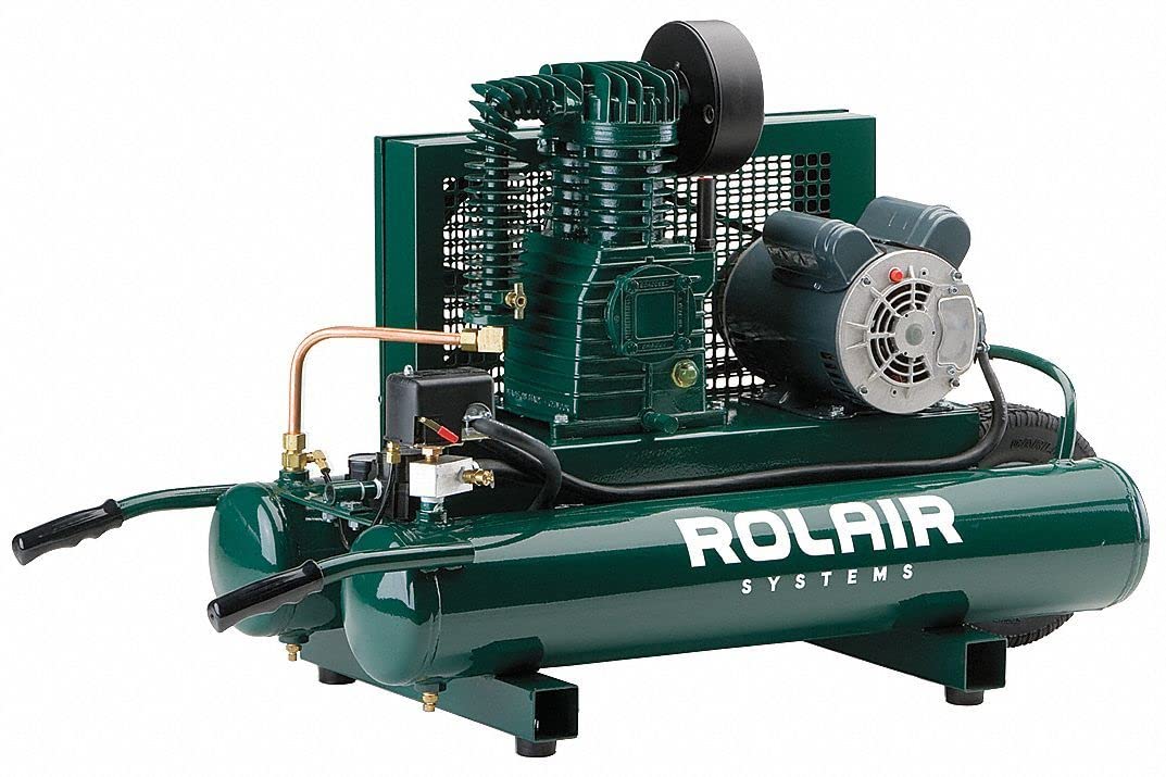 Rolair 1.5 HP Wheelbarrow Electric Air Compressor, 115/230VAC, 9 Gallon Tank, 135 PSI - Model 5715K17 | Ideal for Construction, DIY Projects & Home Garage Use
