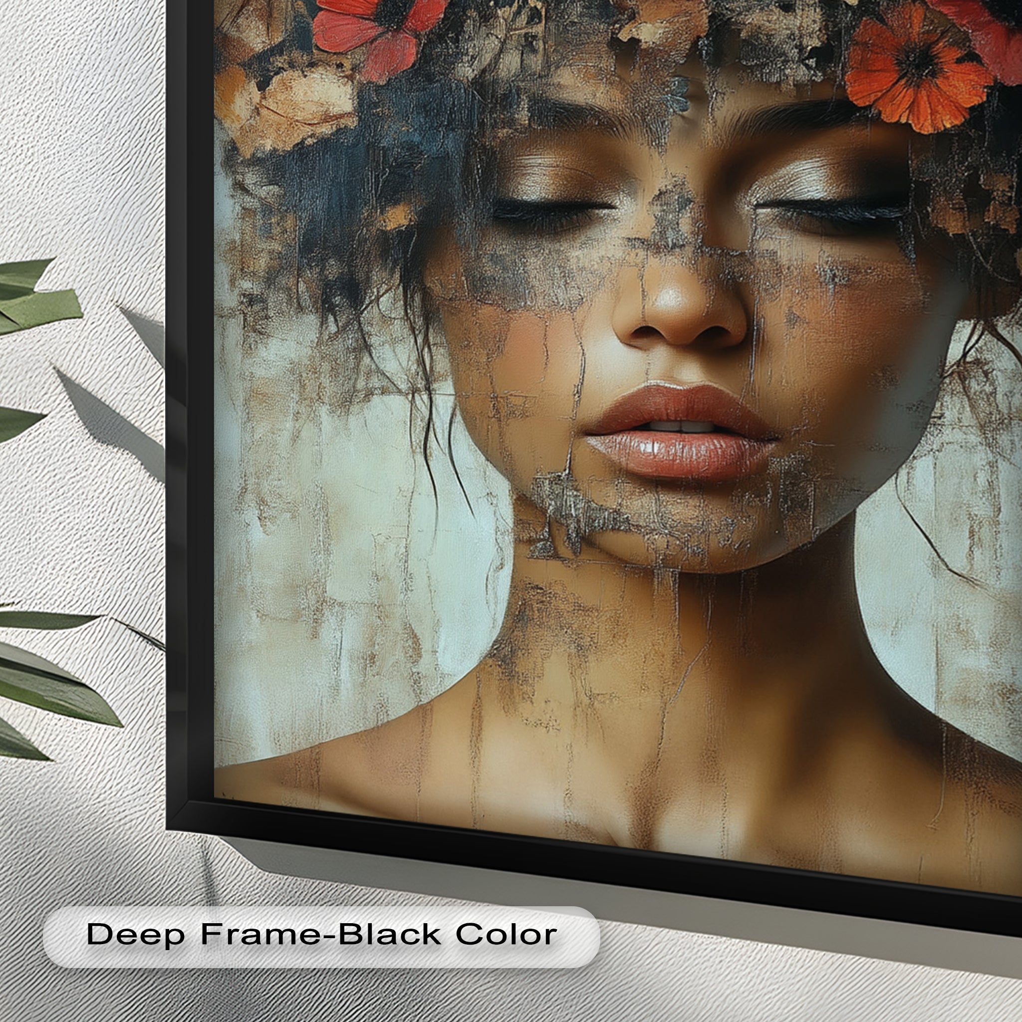 Ethereal Boho Flower Oil Painting - Autumn Reverie Wall Art for Home Decor, Living Room, Bedroom & Office | Handmade Canvas Artwork