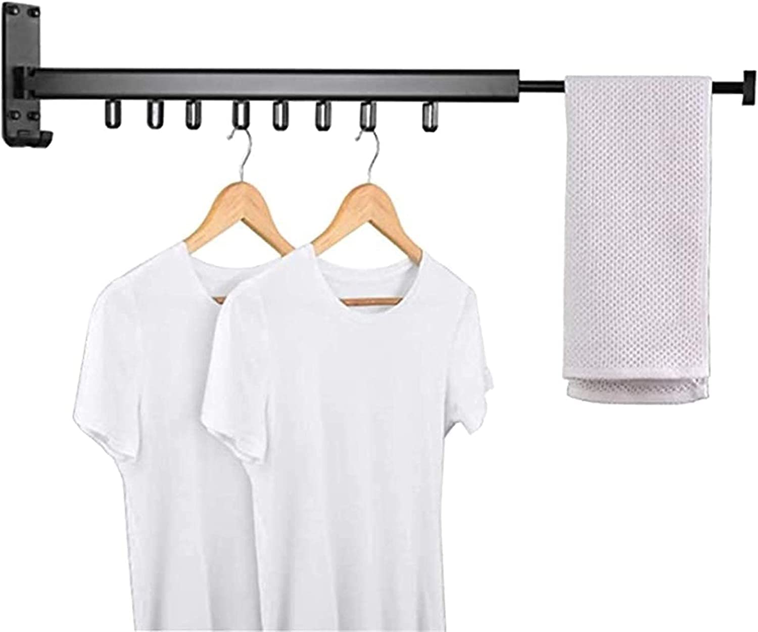 Stainless Steel Wall Mounted Folding Clothes Drying Rack - Retractable Laundry Airer & Towel Rail for Space Saving Storage - Perfect for Laundry Room, Bathroom, Garage or Small Apartments