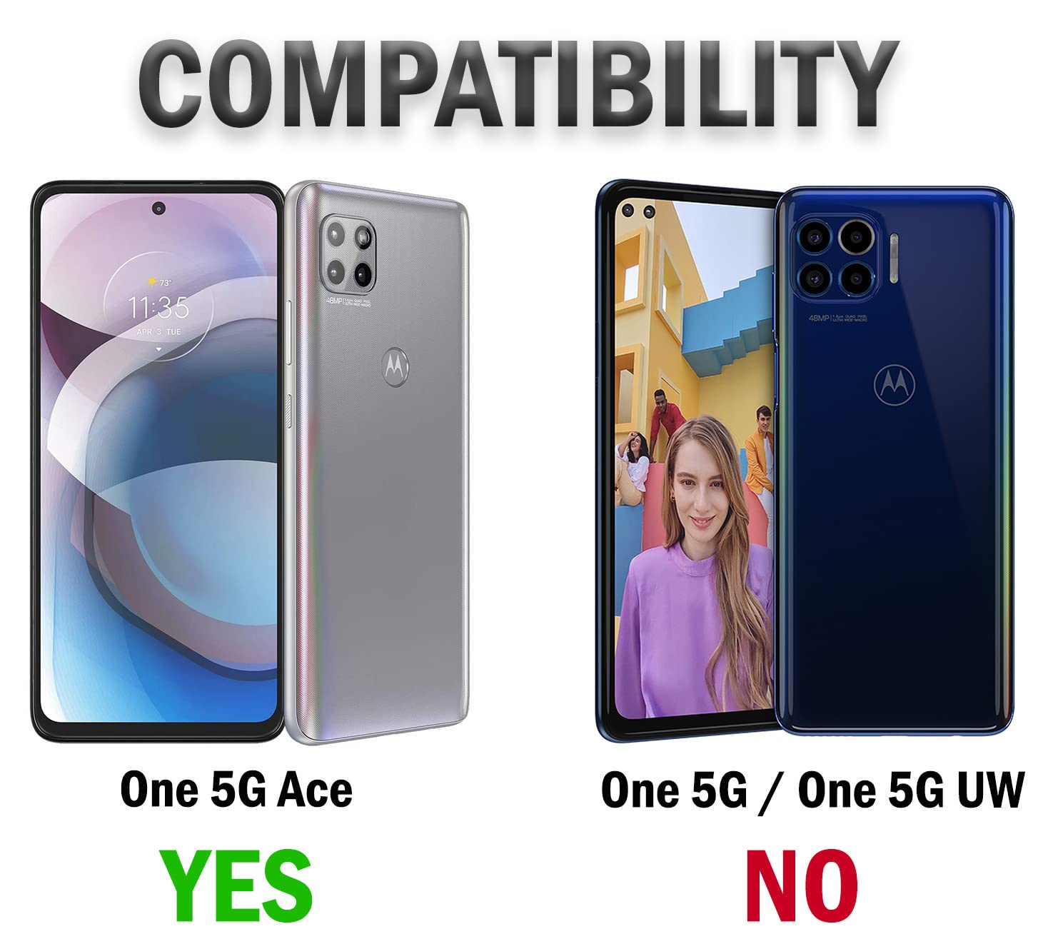 Motorola One 5G Ace Kickstand Case - Slim Hard Shell Phone Cover with Stand for Moto XT2113 | Black | Perfect for Hands-Free Viewing, Video Calls & Gaming
