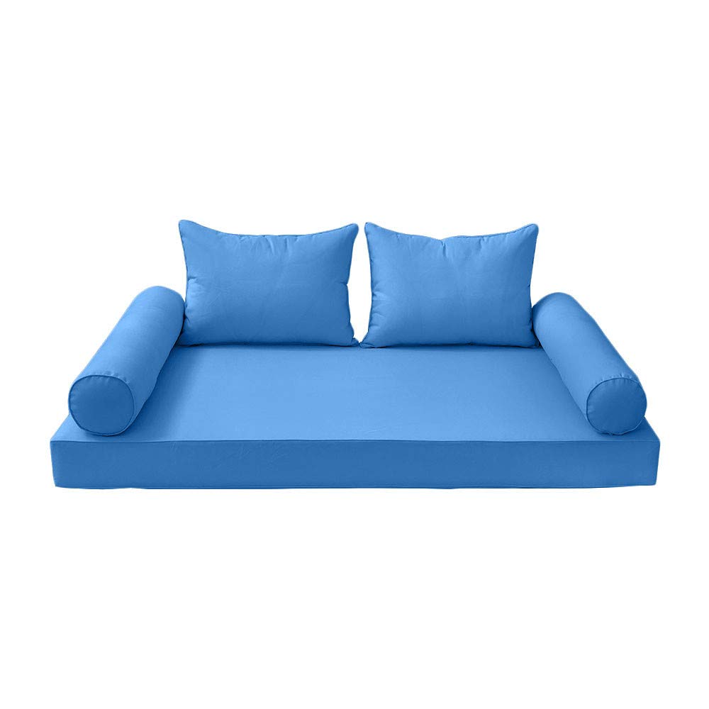 Prolinemax Twin-XL Daybed Mattress Cover - Outdoor Style 4 Piped Trim Fitted Sheet with Bolster Pillow | Waterproof & Durable Fabric | Perfect for Patio, Sunroom, or Guest Bedroom Decor
