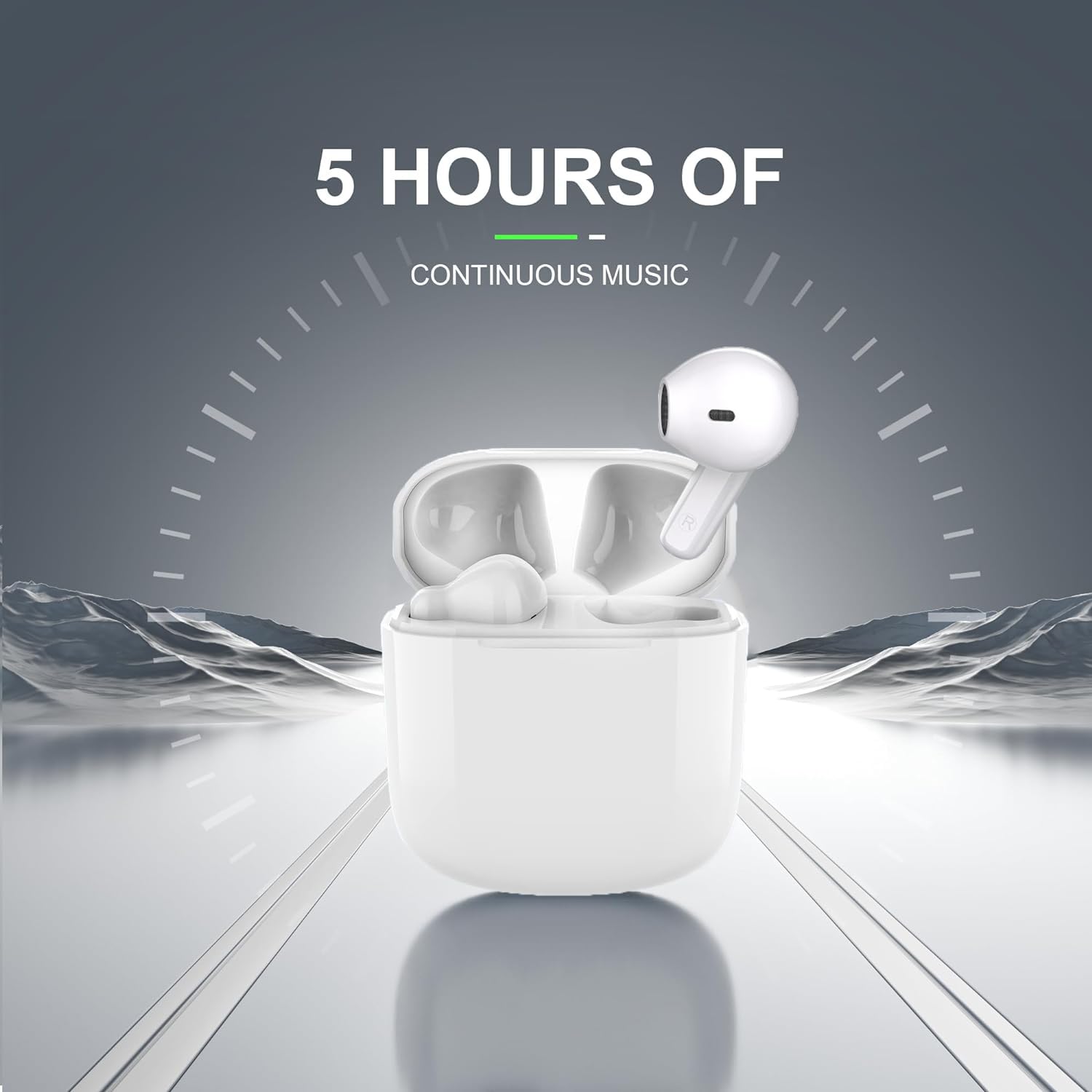 KP TECHNOLOGY Wireless Bluetooth Earbuds for iPhone 16/15/14/13/12/11 Series - Noise Cancelling In-Ear Headphones with Mic, White | Perfect for Gym, Running, Commuting & Workouts
