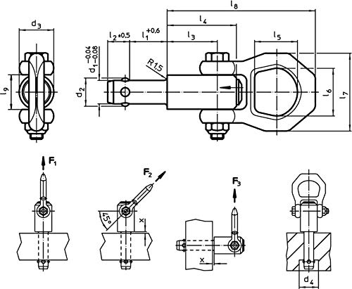 Halder 22350.0706 Self-Locking Ball Bearing Bolts - Stainless Steel Ball Joint Pins for Industrial Machinery & Automotive Applications