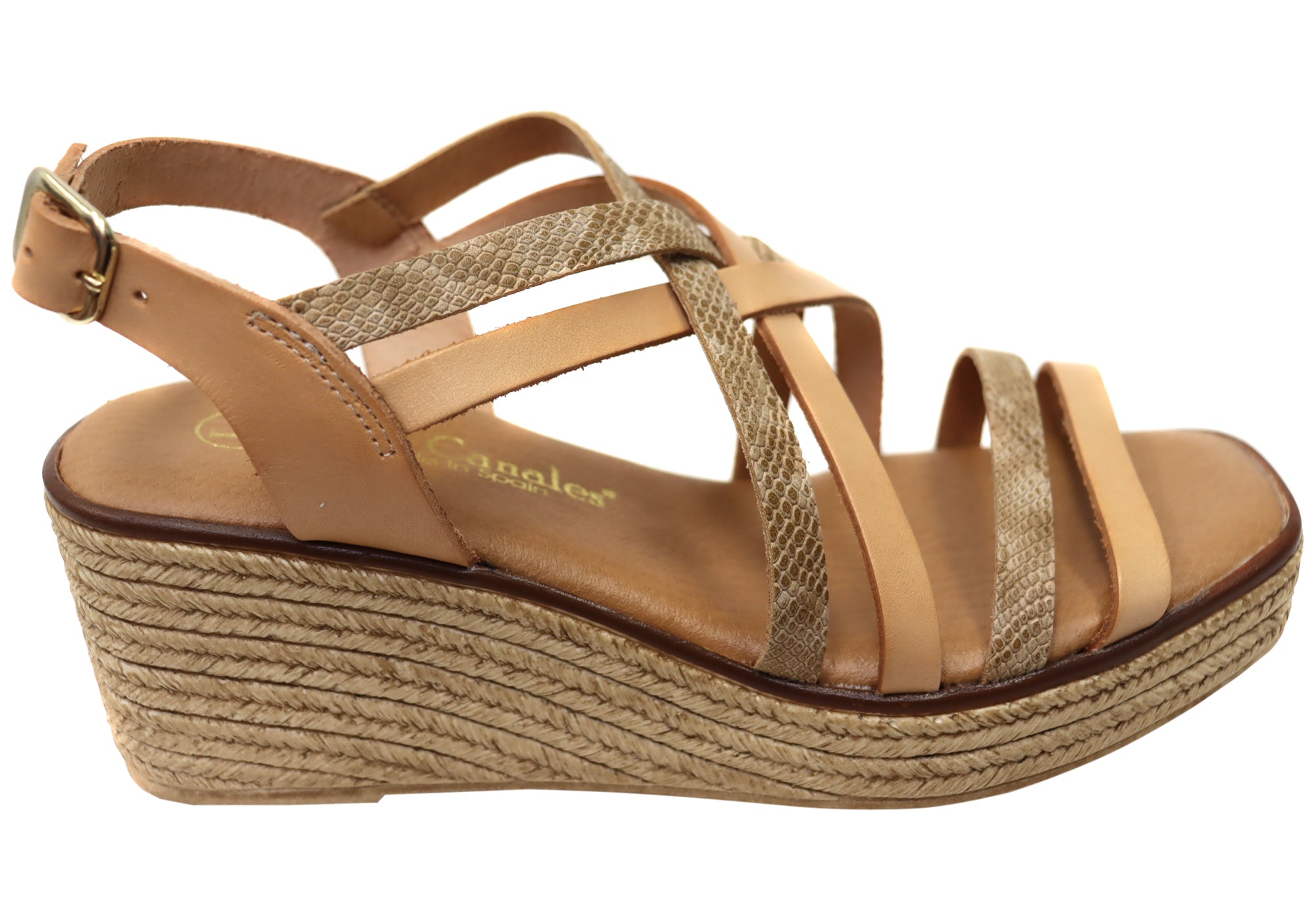 Lola Canales Cathy Women's Spanish Leather Wedge Sandals - Comfortable Summer Casual Shoes for Beach, Vacation & Daily Wear