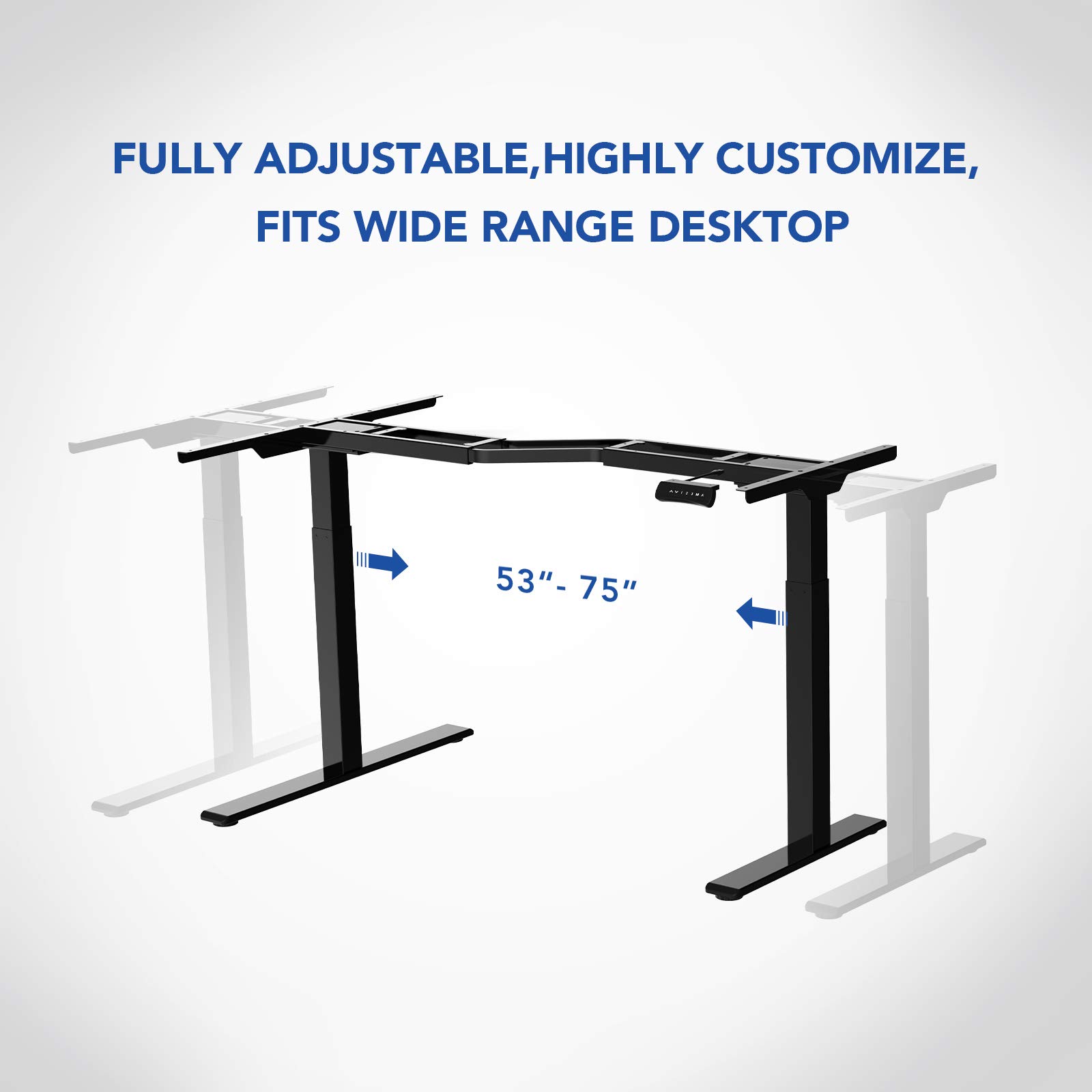 FLEXISPOT Pro Corner Standing Desk - Dual Motor L-Shaped Electric Adjustable Height Computer Desk for Home Office, Sit Stand Workstation (Black Frame) | Perfect for Small Spaces & Ergonomic Workspaces