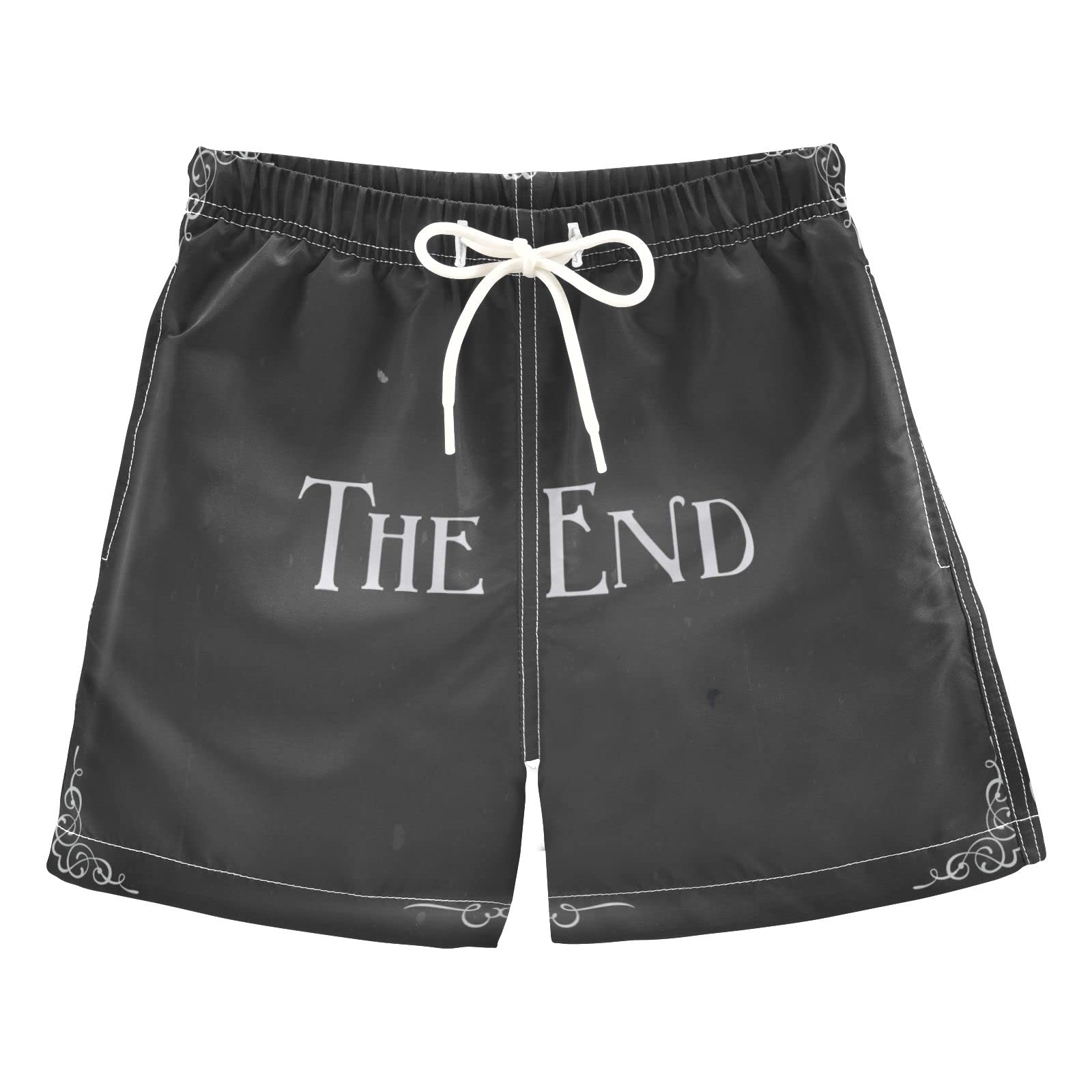 AMICHIC Boys Quick-Dry Swim Trunks with Movie Ending Screen Print - Lightweight Board Shorts for Swimming, Surfing & Beach Activities - Hawaii Vacation Essentials for Kids & Teens