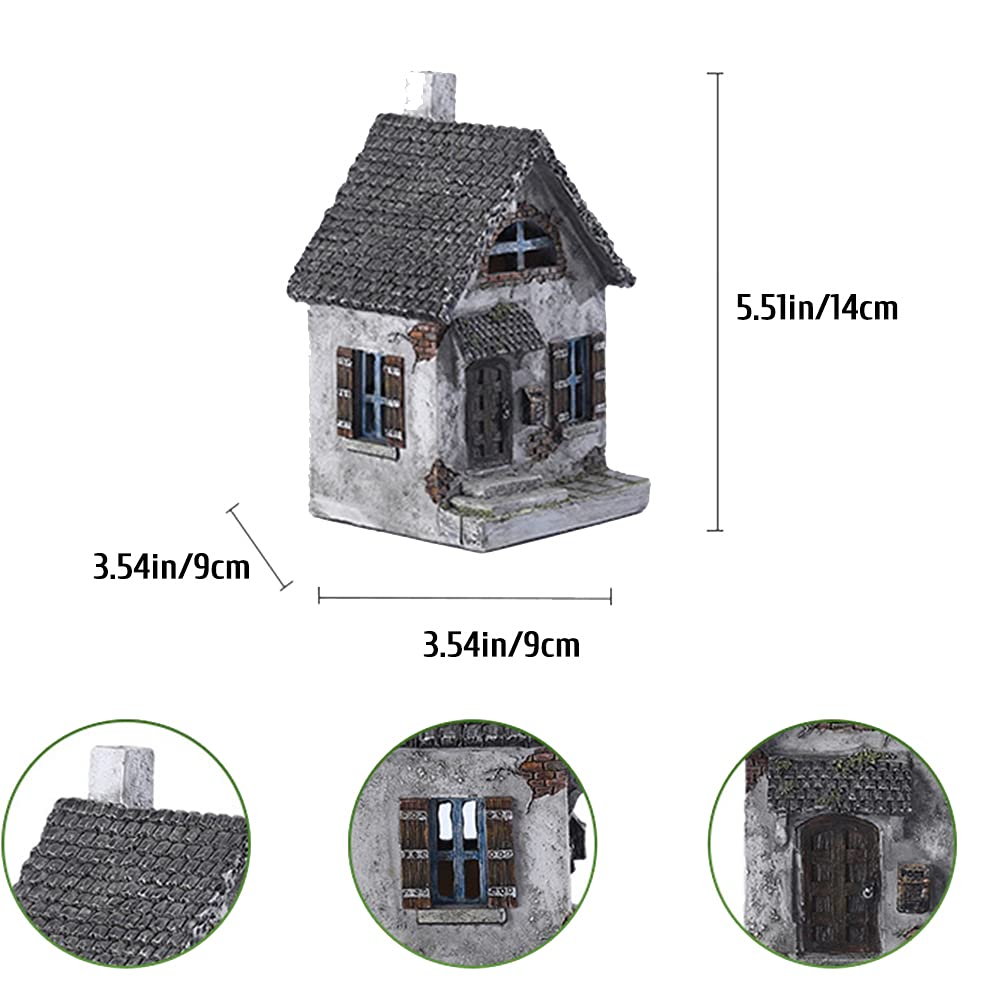 Miniature Fairy House Statue - Handcrafted Fairy Garden Figurine & Outdoor Ornament for Fairy Gardens, Terrariums & Home Decor