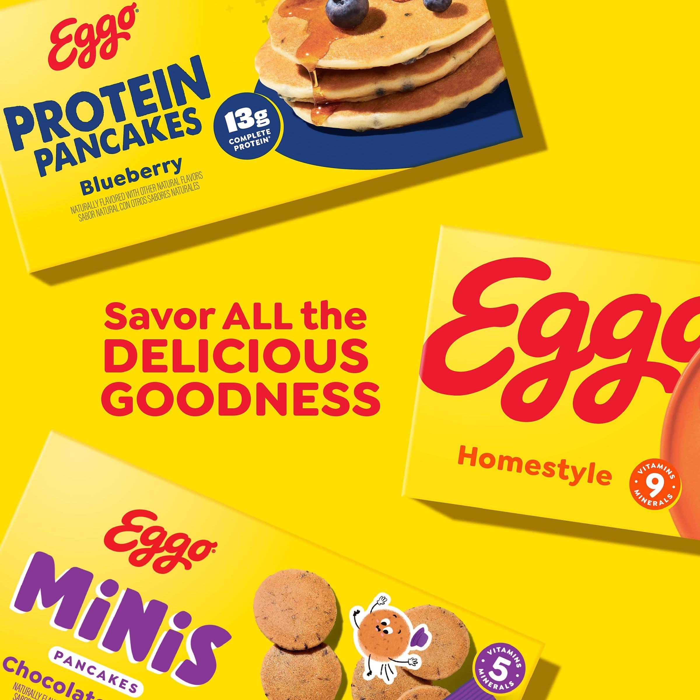 Eggo Frozen Waffles Chocolate Chip - 10 Count (12.3oz) | Quick Breakfast Food for Kids & Adults | Perfect for Busy Mornings, School Lunches & On-the-Go Snacks