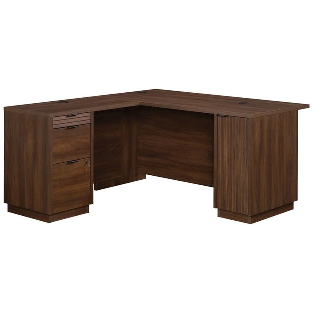 UrbanPro 60 Inch L-Shaped Wooden Computer Desk in Spiced Mahogany - Home Office Workstation for Gaming & Study | Modern Ergonomic Writing Desk for Small Spaces