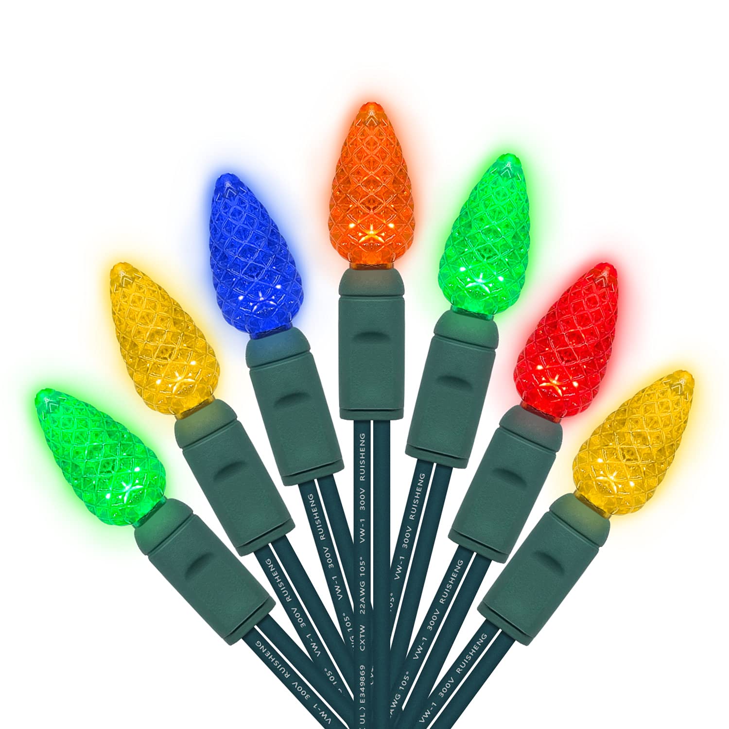 1001 LIGHTSUPPLY LIMITED 50 LED Multicolor Christmas String Lights - 17ft Green Wire Fairy Starry Mini Lights with Plugin, IP64 Waterproof for Indoor/Outdoor Decor - Perfect for Xmas, Wedding, Halloween & Party Decorations