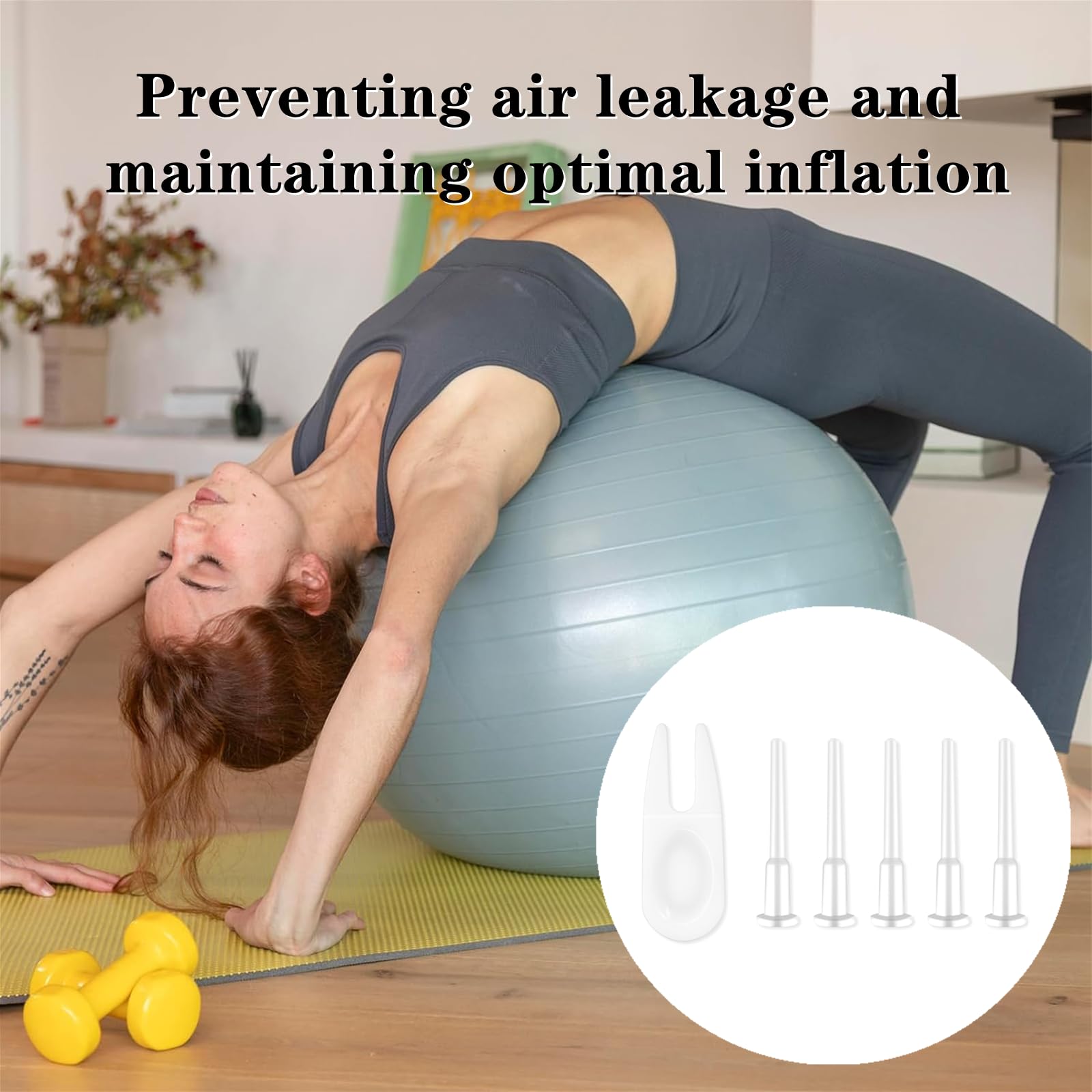 30-Piece Professional Yoga Ball Plug Replacement Kit - Exercise Ball Air Stopper Plug Pin Adapter for Fitness, Inflatable Beds & Pools - Perfect for Home Gym, Swimming Pool Accessories, and Yoga Equipment Maintenance