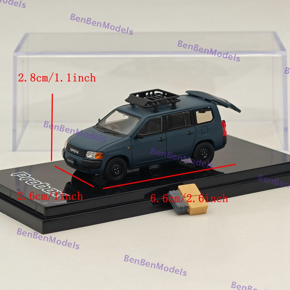 1/64 Scale Hobby Japan Toyota Probox Customized Version Matte Blue Diecast Model Car HJ643062BL - Perfect for Collectors, Display, and Toy Car Enthusiasts