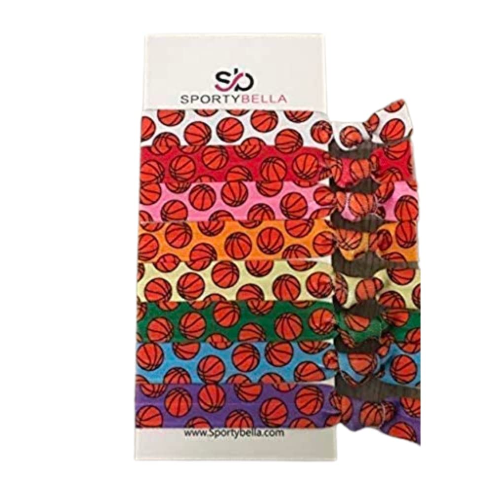 Basketball Hair Ties for Girls - No Crease Elastics for Players & Teams - Perfect for Games & Practice