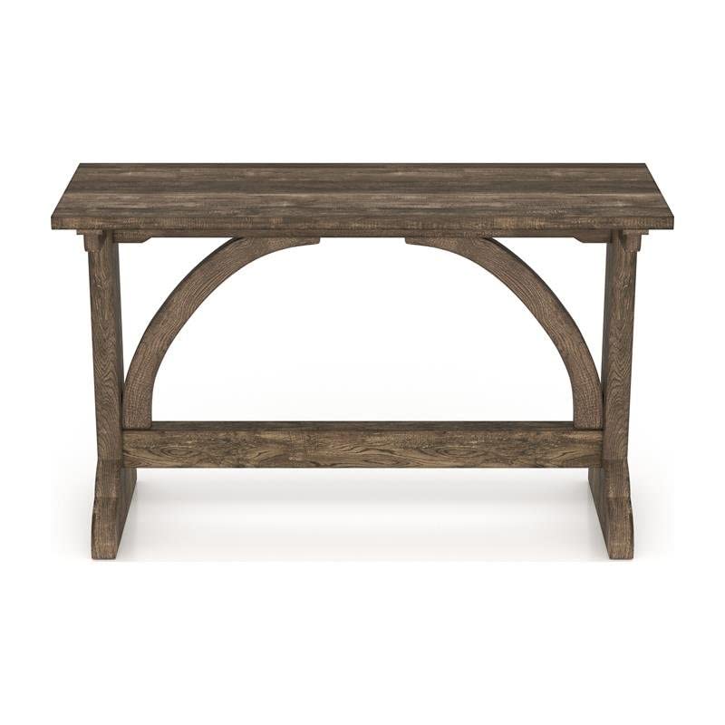 Home Square Dennis 3-Piece Oak Wood Console Table Set with 2 Storage End Tables - Rustic Entryway Furniture for Living Room, Hallway & Foyer Decor