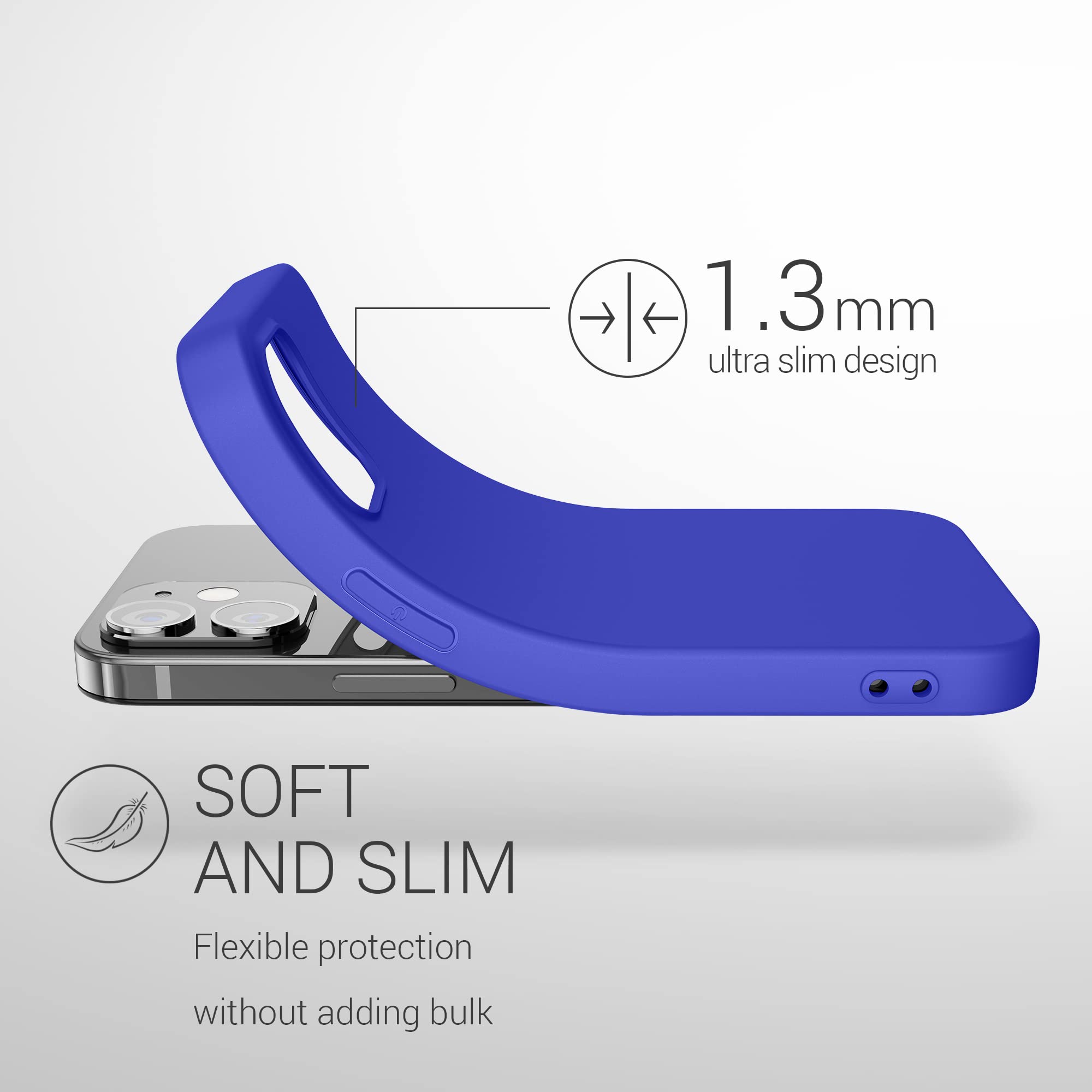 kwmobile Soft Slim Protective TPU Silicone Case for Apple iPhone 12 & iPhone 12 Pro - Shockproof & Scratch Resistant Cover in Baltic Blue - Perfect for Everyday Use, Work & Travel