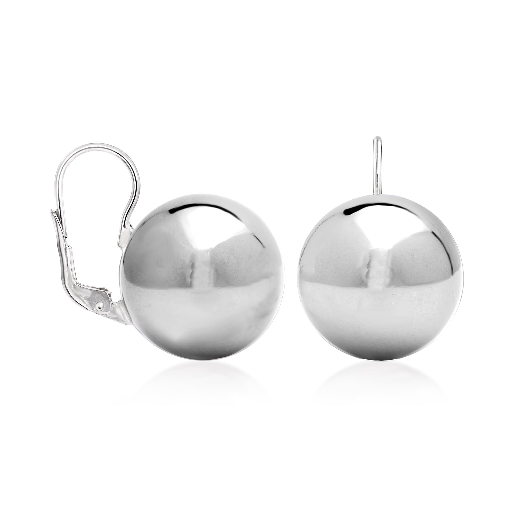 Ross-Simons Italian 18mm Sterling Silver Big Bead Drop Earrings for Women - Elegant Dangle Jewelry Gift for Brides, Parties & Special Occasions