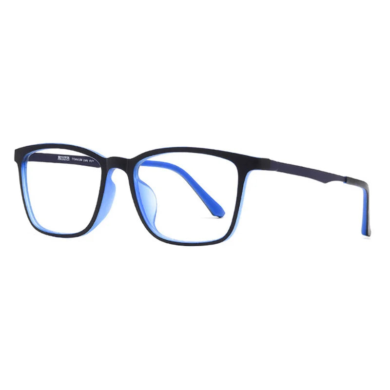 Brightzone Unisex Full Rim Square Ultem Titanium Eyeglasses 914418 - Lightweight Durable Frame for Men & Women - Perfect for Reading, Work & Everyday Use