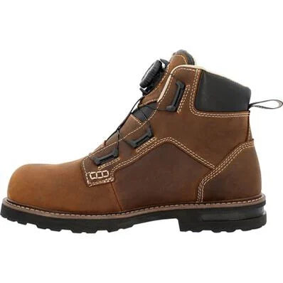 Rocky Grindstone XTR BOA Composite Toe Work Boots for Men - Waterproof Safety Shoes with Steel Shank & Slip Resistant Outsole - Ideal for Construction, Warehouse & Outdoor Work