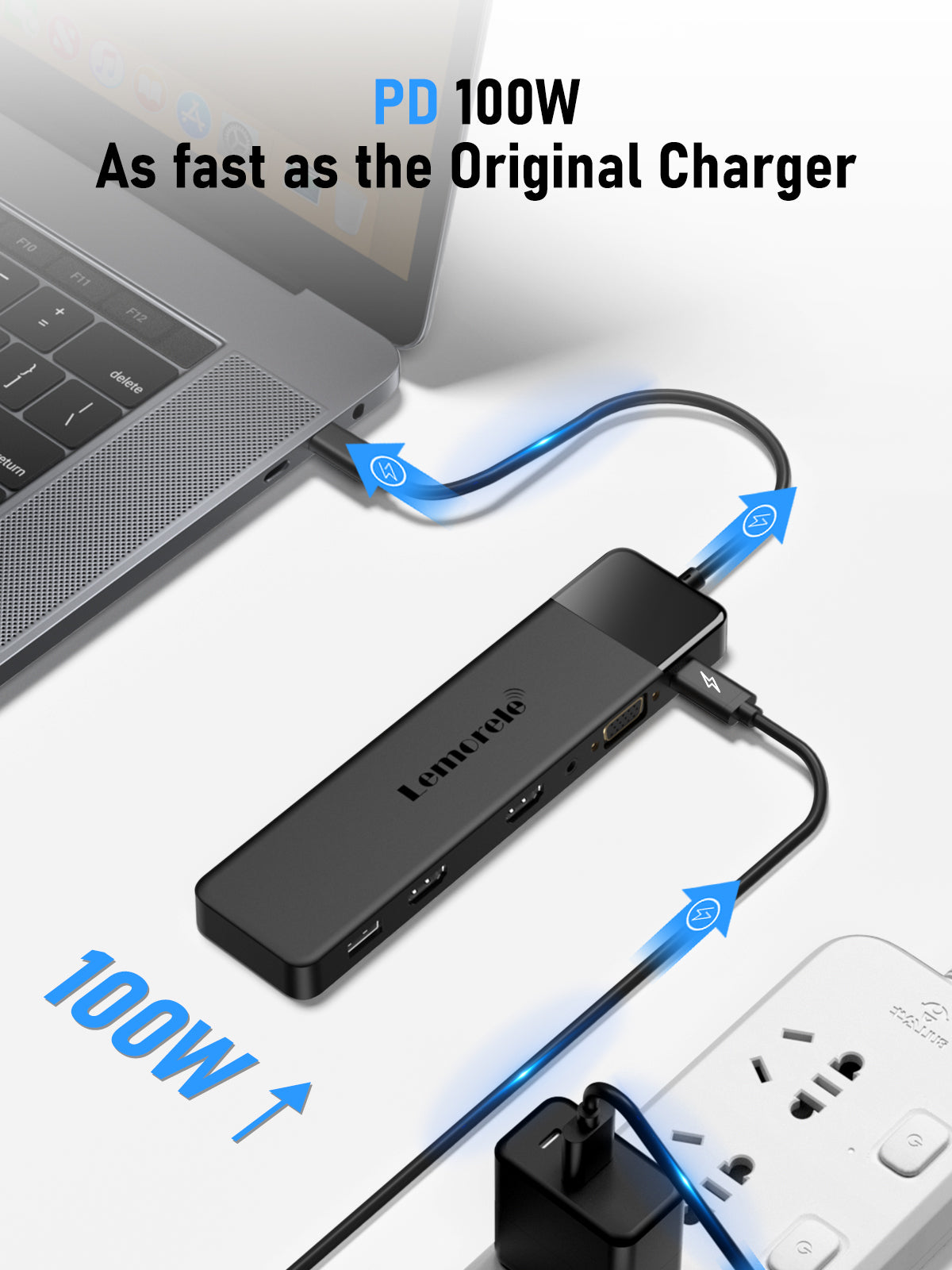 LEMORELE™ TC200 USB C 3-in-1 Docking Station with HDMI, USB 3.0 & PD Charging - Perfect for MacBook, Windows Laptops & Tablets - Home Office & Travel Essential