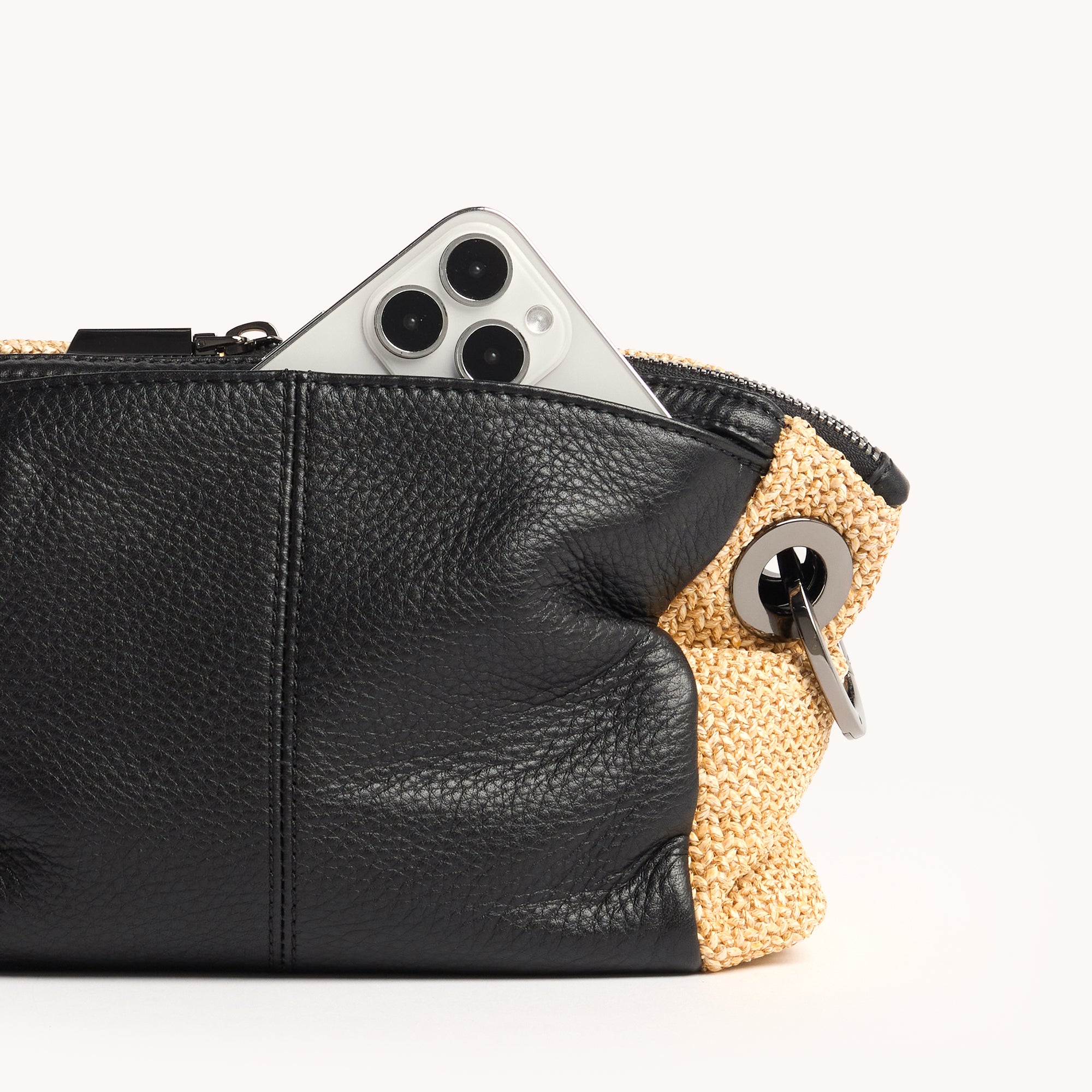 Daniel Crossbody Clutch Bag - Chaparral Raffia & Gunmetal Small Handbag for Women | Perfect for Parties, Weddings & Everyday Use