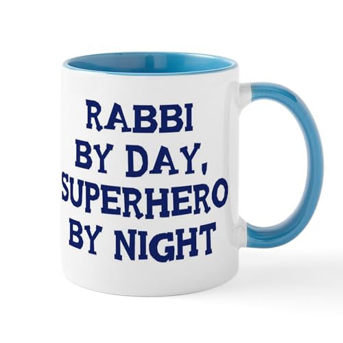 White/Blue Inside - Rabbi By Day Mug