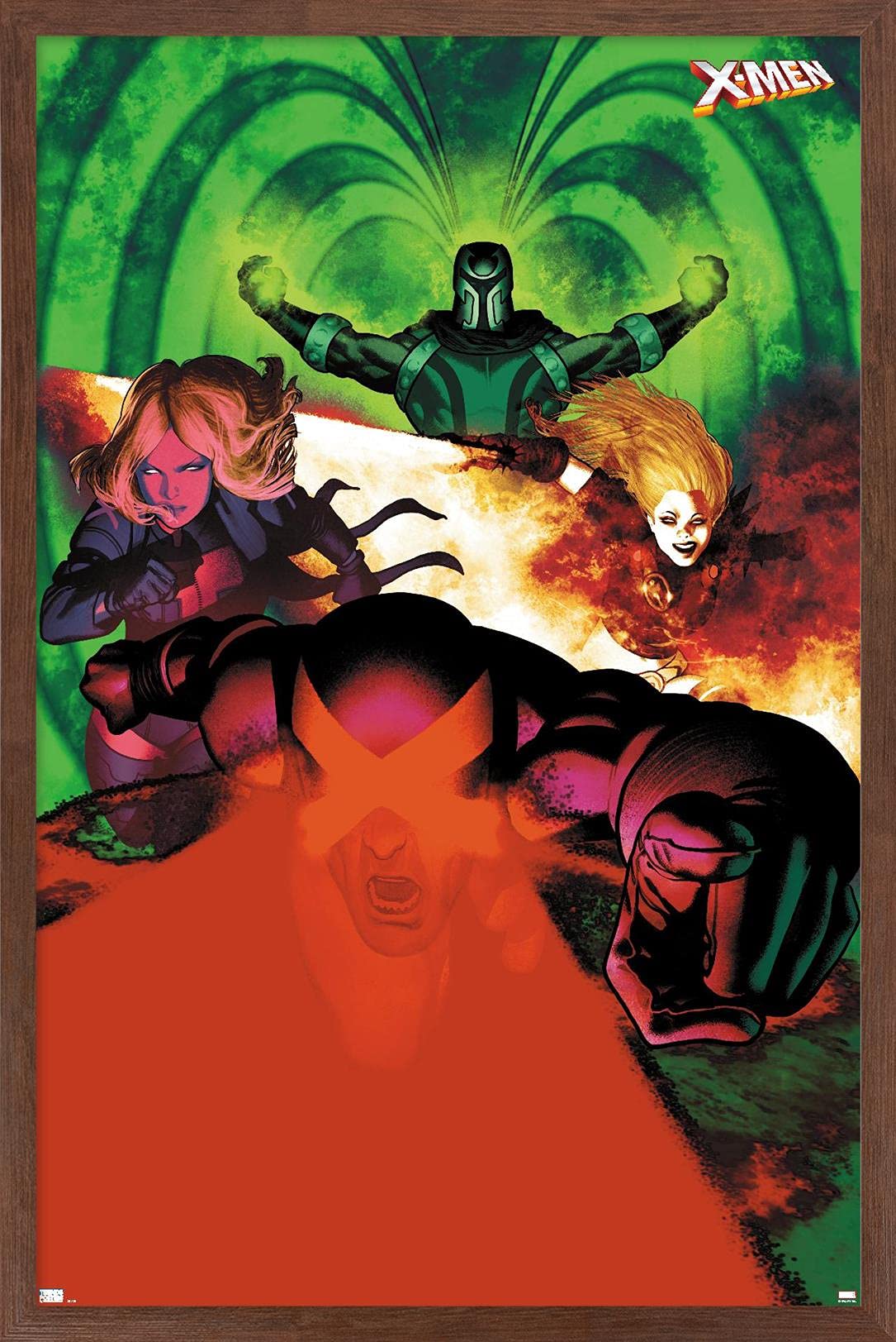 Marvel Comics X-Men Framed Wall Poster - Emma Frost, Magneto, Magik & Cyclops Artwork (22.4