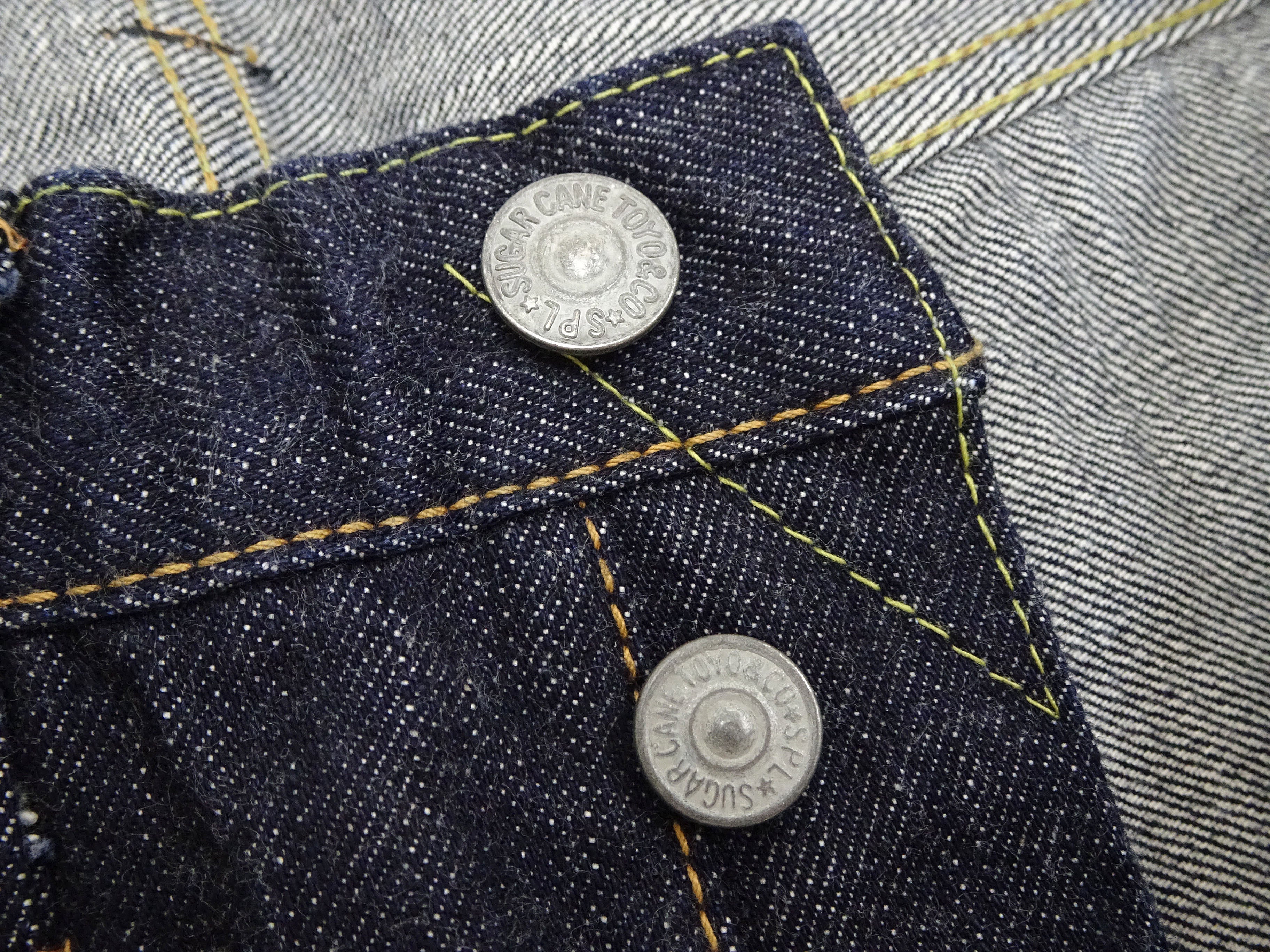 Men's Classic Straight Fit Sugar Cane Jeans SC41947 - 14.25 oz One Washed Deep Indigo Denim Pants (1947 Model) | Vintage Style Casual Wear for Everyday Outfits & Work