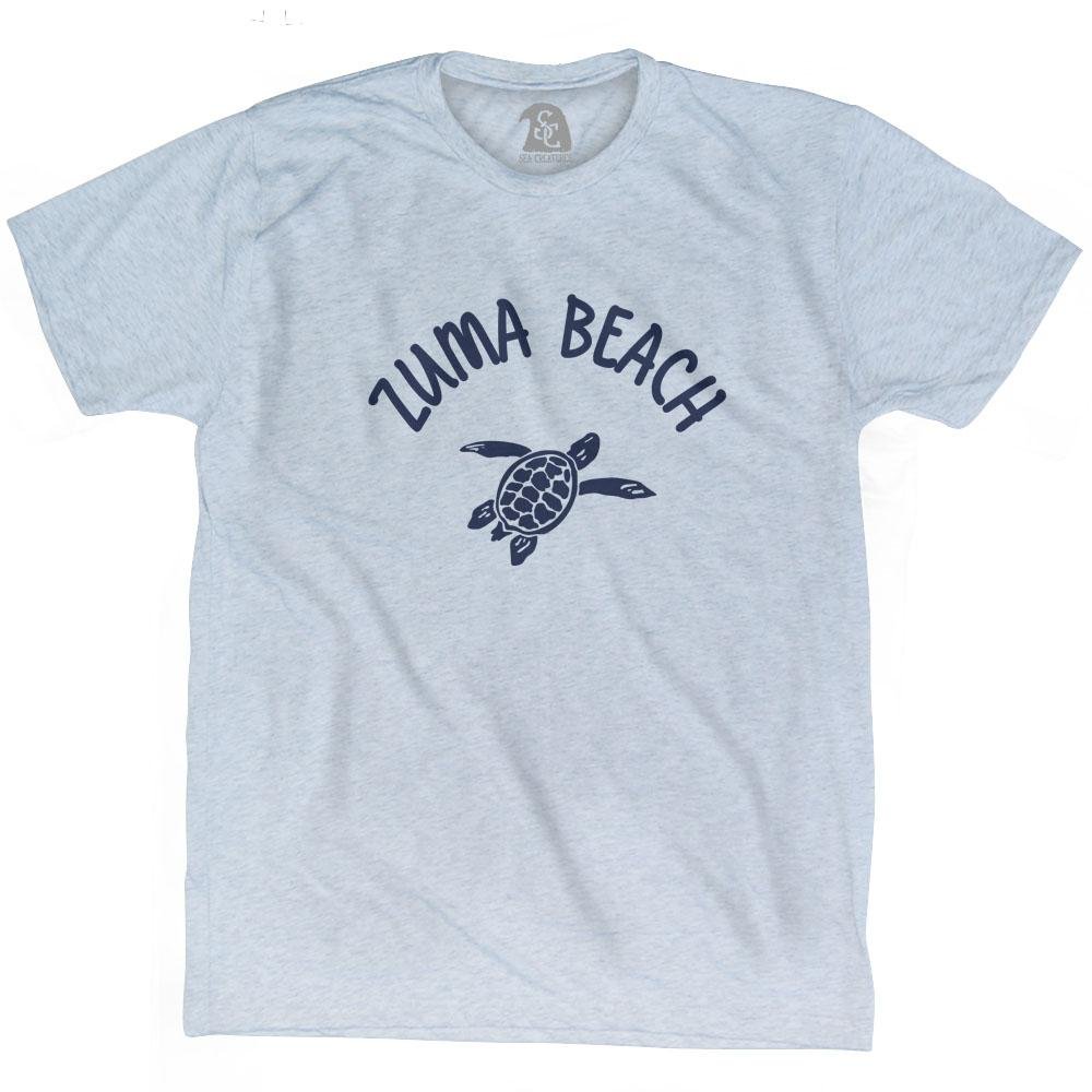 Zuma Beach Sea Turtle Tri-Blend T-Shirt for Men & Women - Soft Comfortable Vintage Style Tee for Beach Vacation, Surfing & Casual Wear