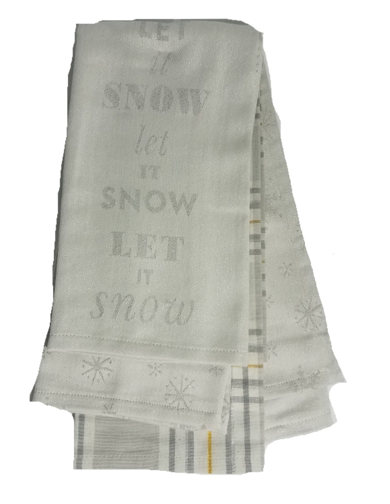 Kate Spade Let It Snow 3-Piece Holiday Kitchen Towel Set - Silver & Multi-Color Christmas Design for Baking, Hosting & Festive Home Decor