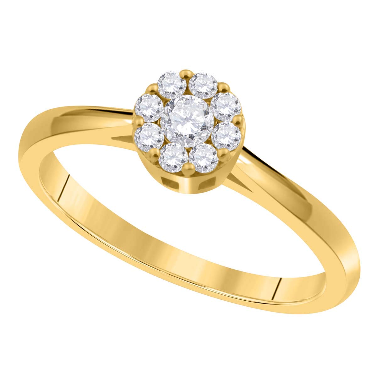 1/4 Carat Round Natural Diamond Engagement Ring for Women - 10K Solid White Gold Flower Ring, Wedding, Anniversary, Promise, Birthday Jewelry Gift for Her - Perfect for Proposals, Special Occasions & Everyday Elegance