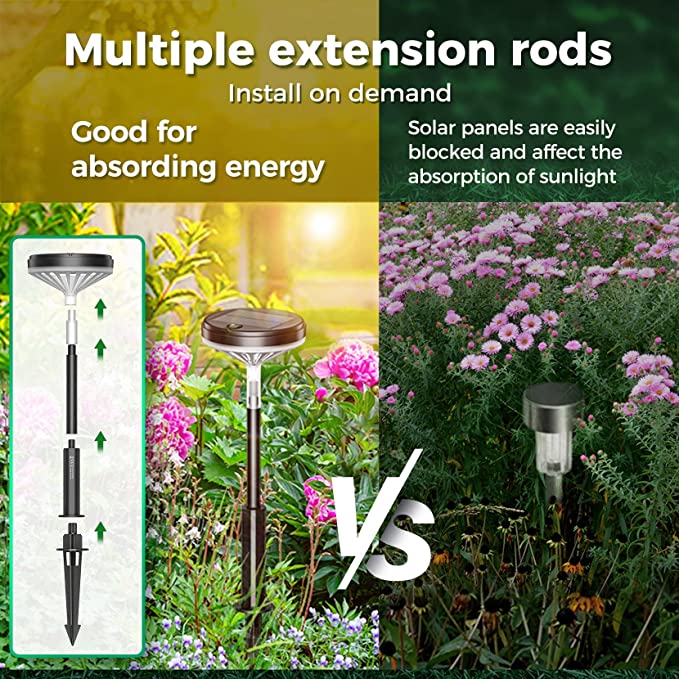 8 Pack Solar Pathway Lights Outdoor - Waterproof, 3 Lighting Modes for Garden, Yard, Walkway & Driveway Decoration