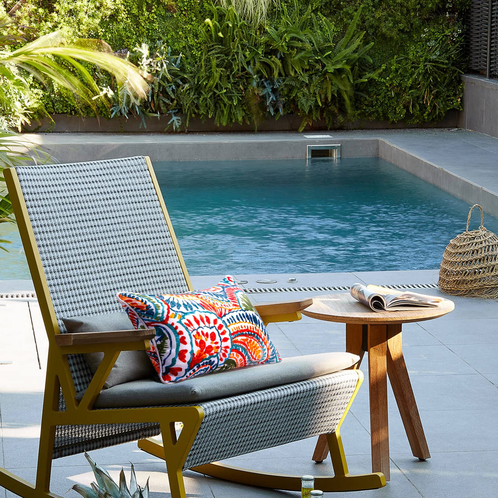 JMGBird Waterproof Outdoor Pillows Set of 2 - 12×20 Inch Lumbar Cushions with Insert for Patio Furniture, Garden Chairs, Poolside Lounging & Backyard Decor