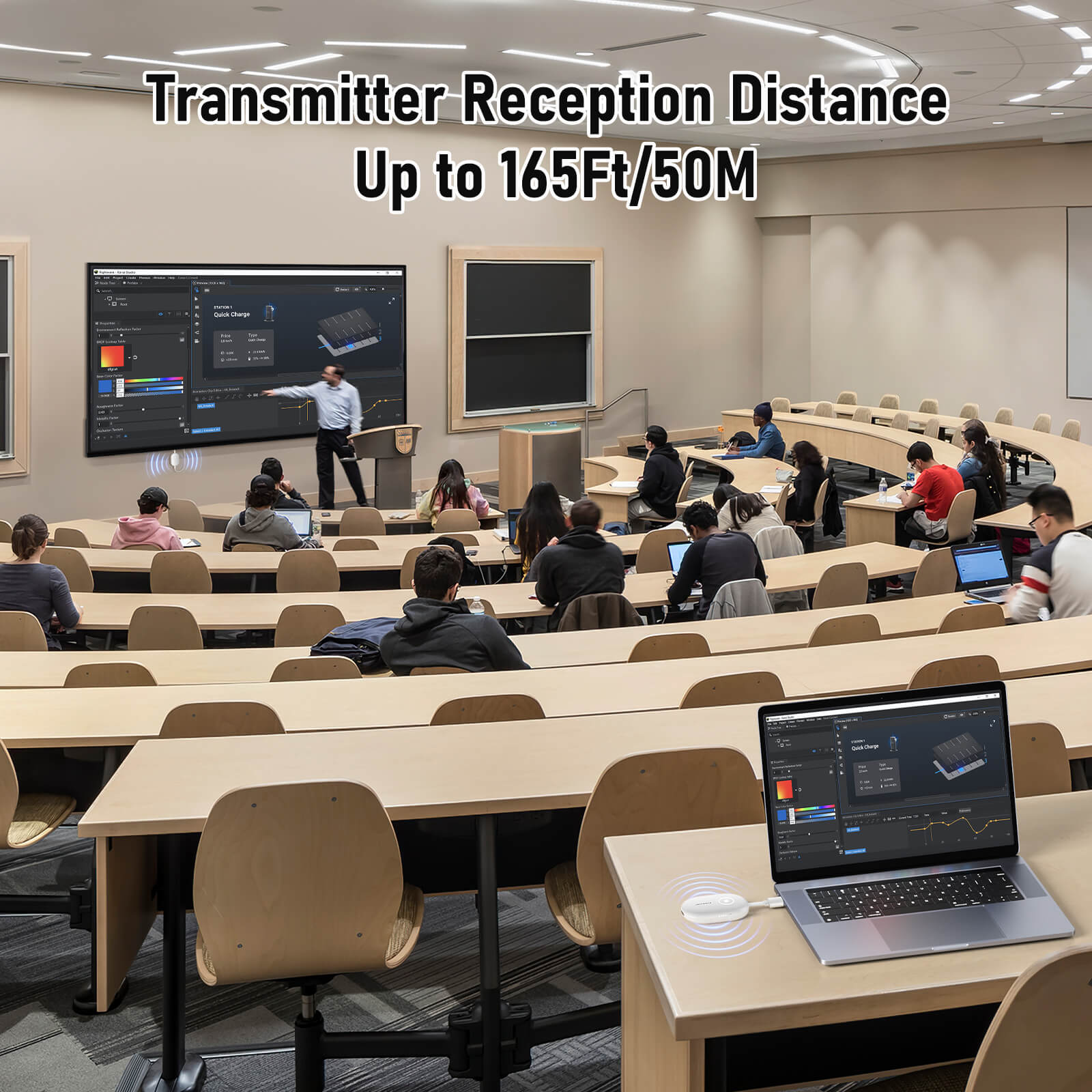 LEMORELE™ G500 Wireless HDMI Transmitter and Receiver Kit - 4K Ultra HD Streaming, Low Latency for Home Theater, Gaming, and Presentations