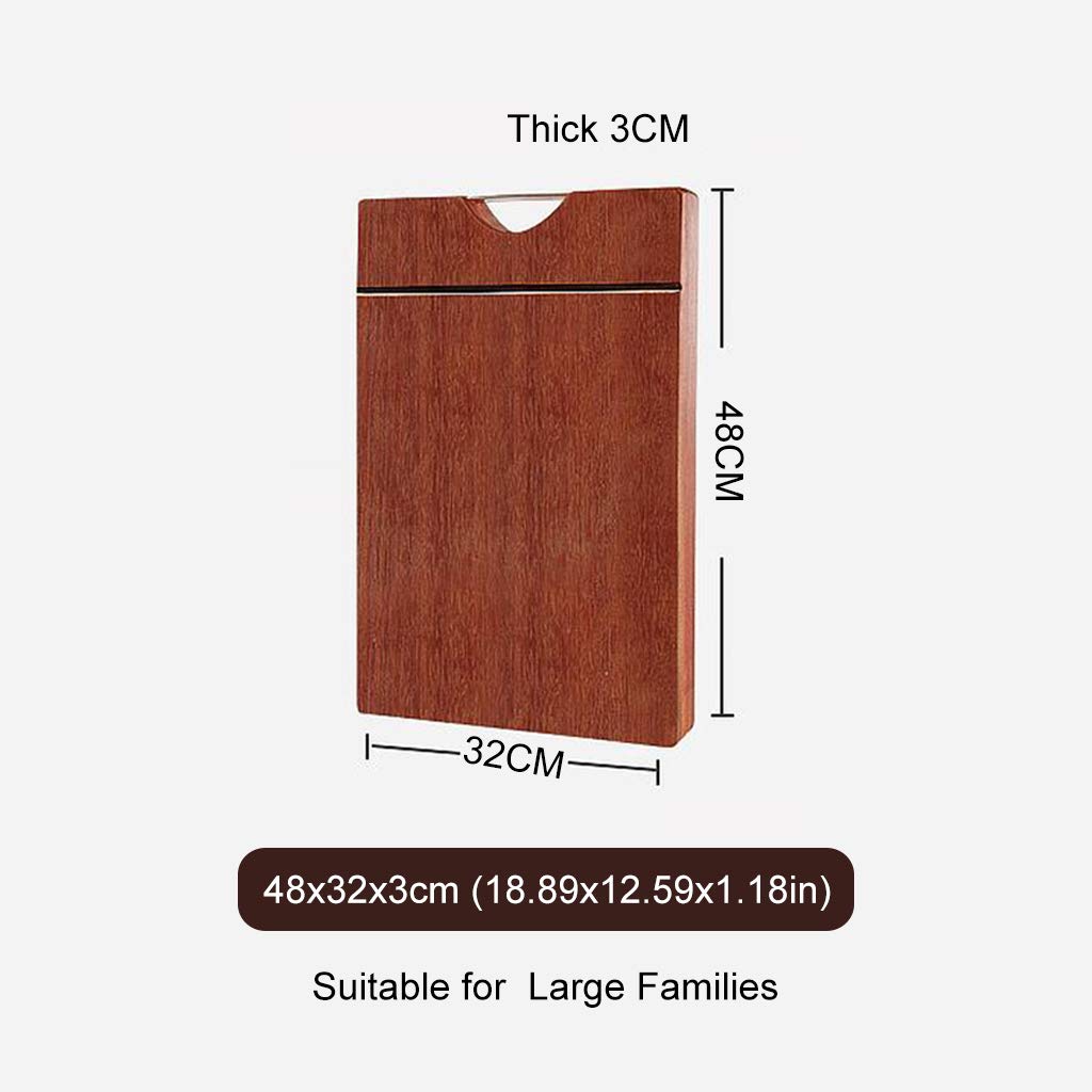Premium Ebony Wood Cutting Board with Handle, Non-Slip Feet & Juice Groove - Durable Solid Wood Chopping Board for Vegetables, Fruits, Meat - Perfect for Kitchen Prep, Serving Charcuterie & Entertaining