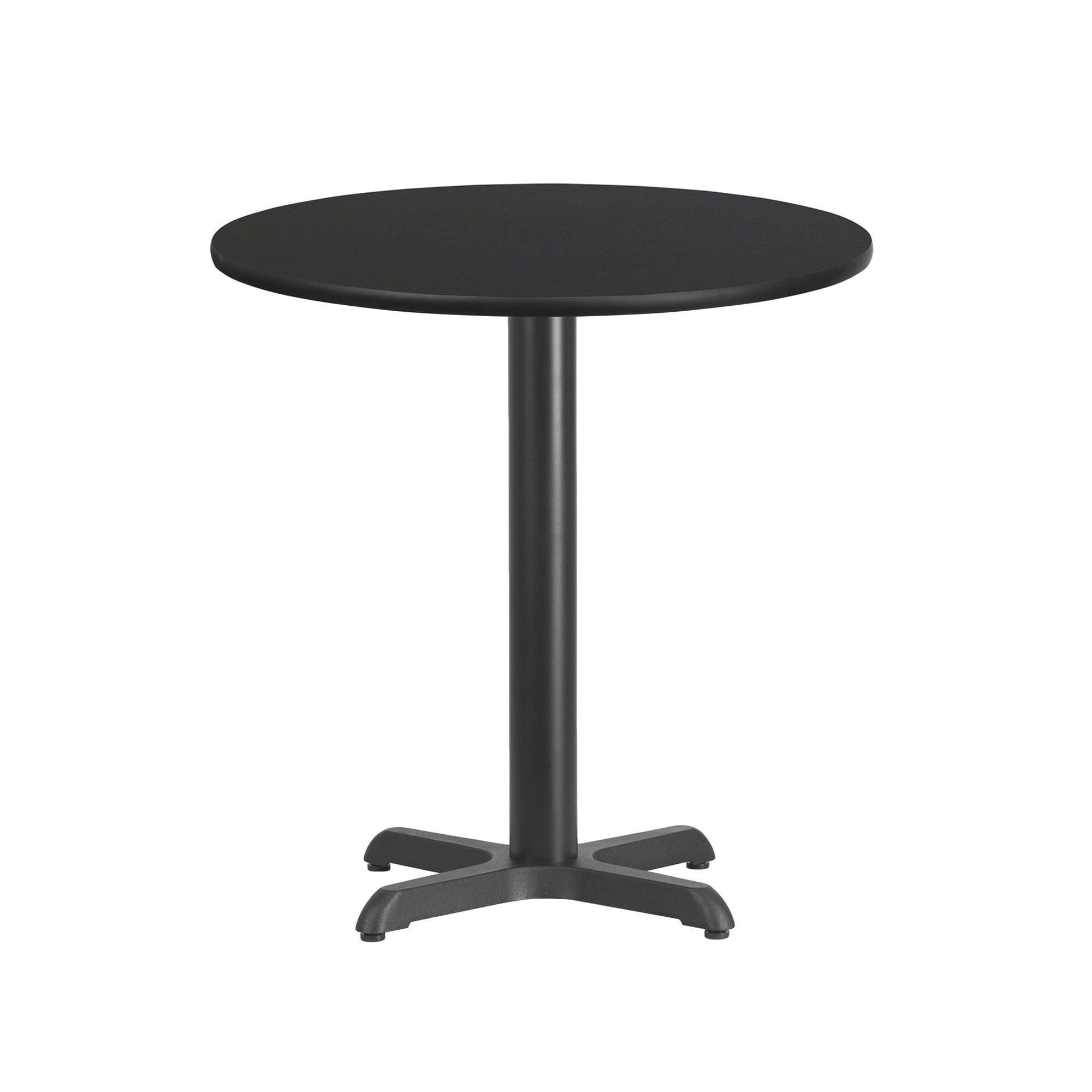 Flash Furniture 24-Inch Round Black Laminate Table Top with 22x22-Inch Adjustable Base - Perfect for Office, Conference Room, or Home Workspace