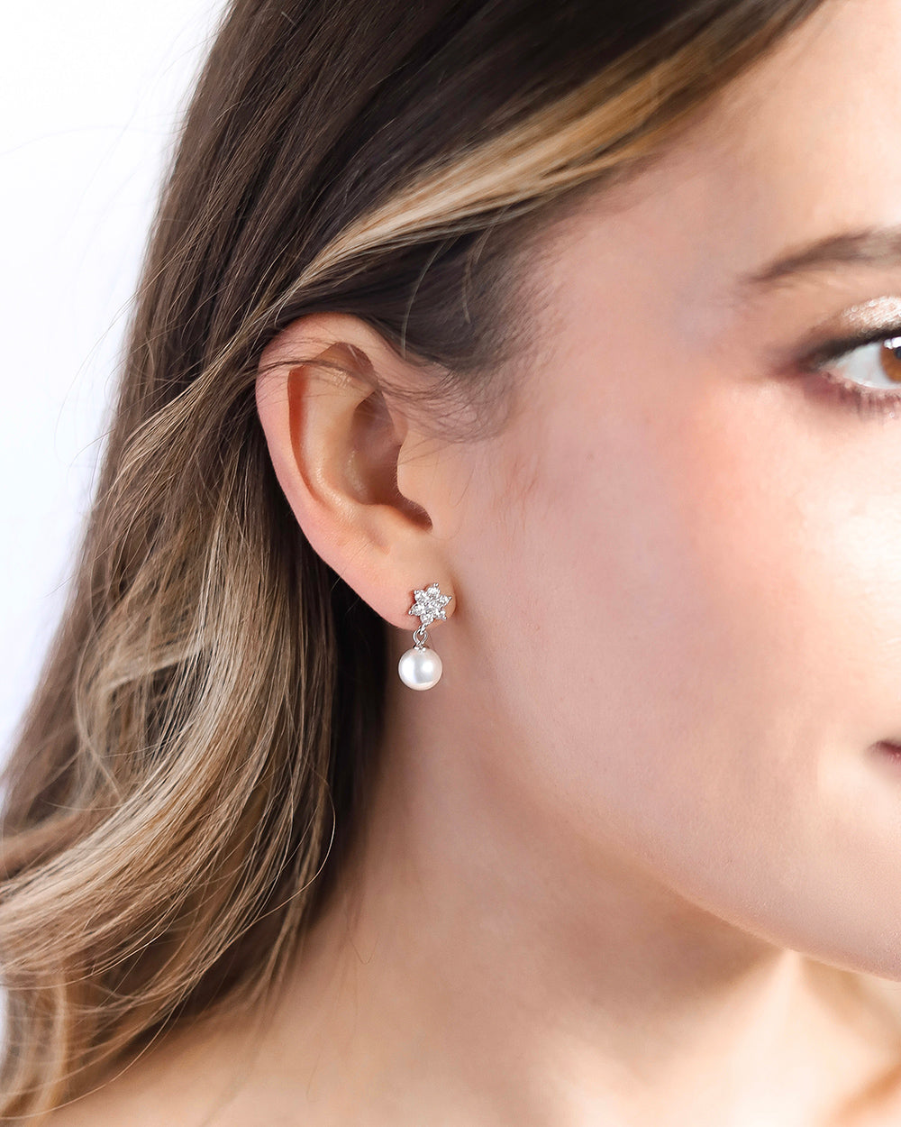 Ella Pearl Earrings for Women - Elegant Freshwater Pearl Stud Earrings with Sterling Silver Post | Perfect for Weddings, Parties & Everyday Wear