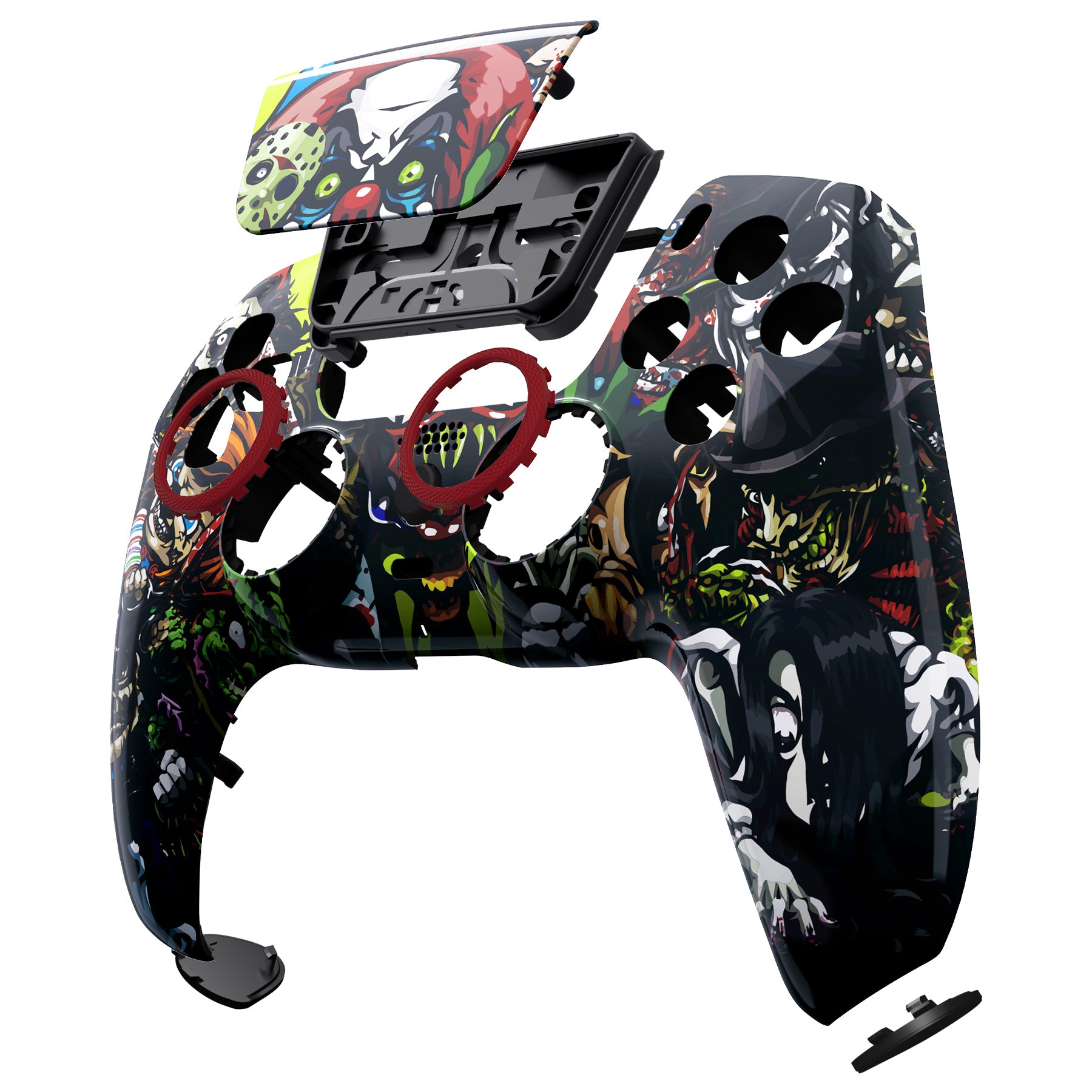 eXtremeRate LUNA Redesigned PS5 Controller Front Shell with Touchpad - Compatible with BDM 010/020/030/040/050 Models - Custom Gaming Accessory for Scary Party & Halloween Gaming Sessions