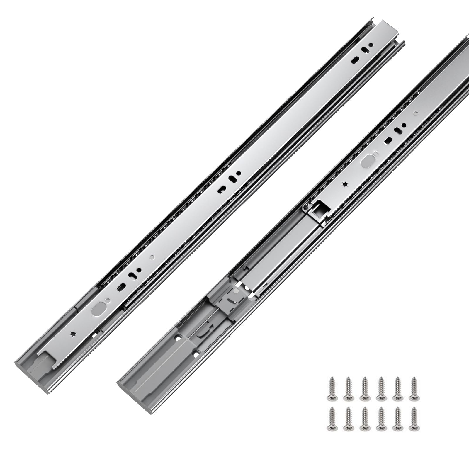 LONTAN 6 Pairs 18 Inch Soft Close Drawer Slides - Heavy Duty Full Extension Ball Bearing Side Mount Drawer Runners for Dresser & Kitchen Cabinets (100lb Capacity) - Perfect for Smooth, Quiet Cabinet Drawers in Home & Office