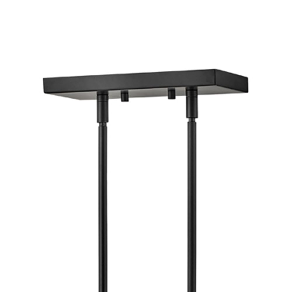 Lark Lazlo 83156BK 7-Light Dimmable Linear Chandelier with Candle-Style Sockets in Black & Lacquered Brass - Perfect for Dining Room, Kitchen Island, or Entryway Lighting