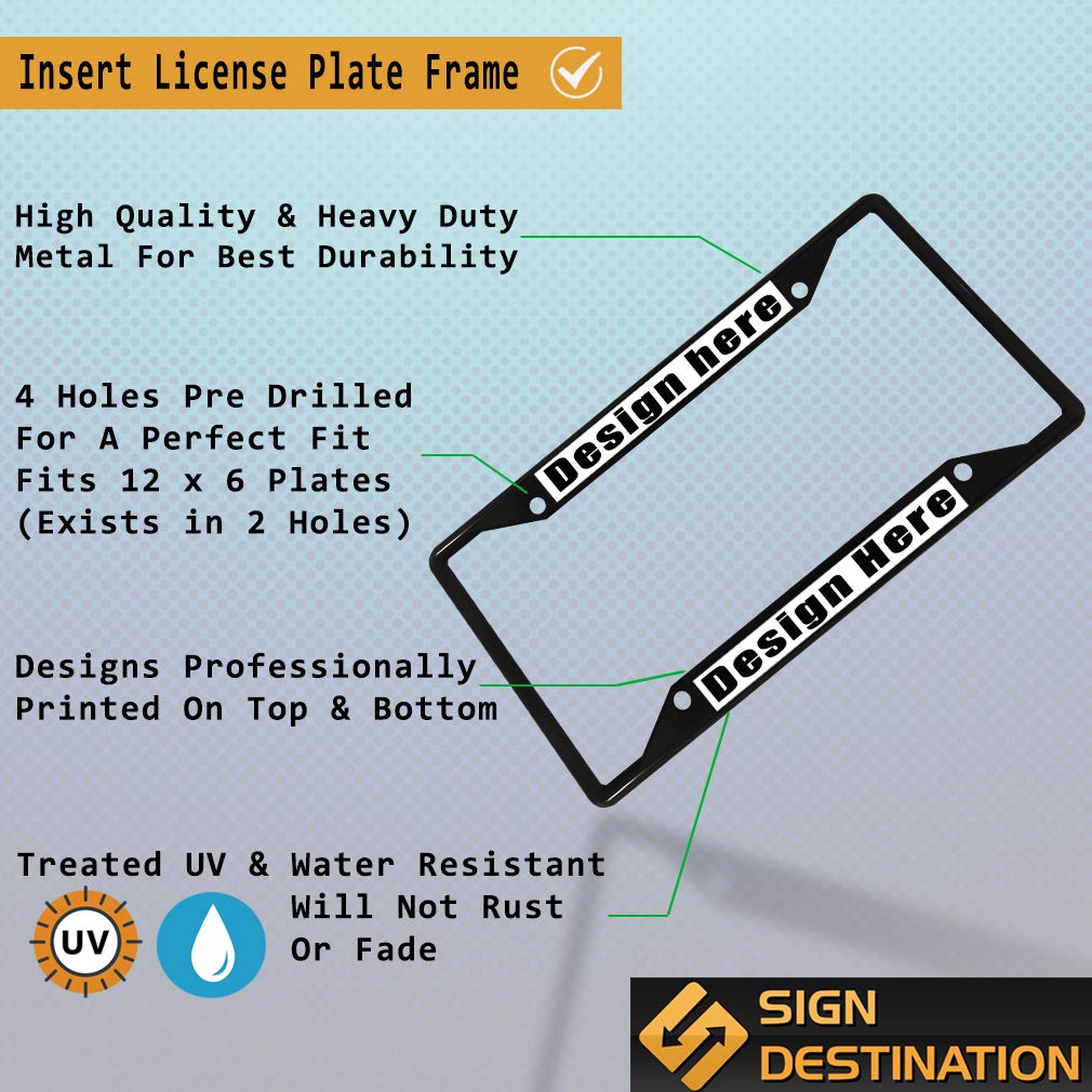 Drag Boat Racing Metal License Plate Frame - Weatherproof Car Accessory for Outdoor Enthusiasts