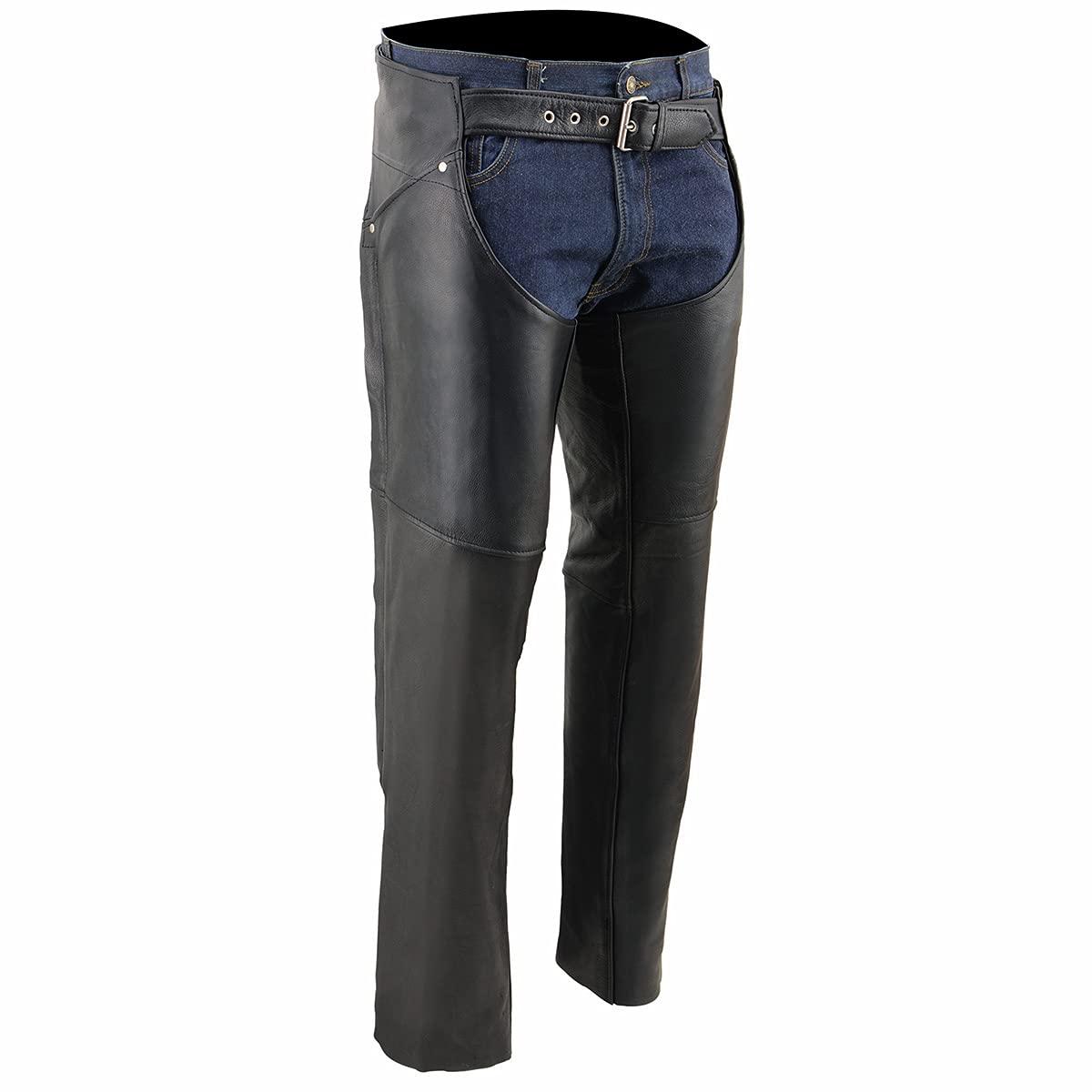 Milwaukee Leather ML1173 Women's Classic Black Leather Hip Chaps - X-Small | Motorcycle Riding Gear for Protection & Style | Perfect for Harley, Cruiser & Adventure Bikes