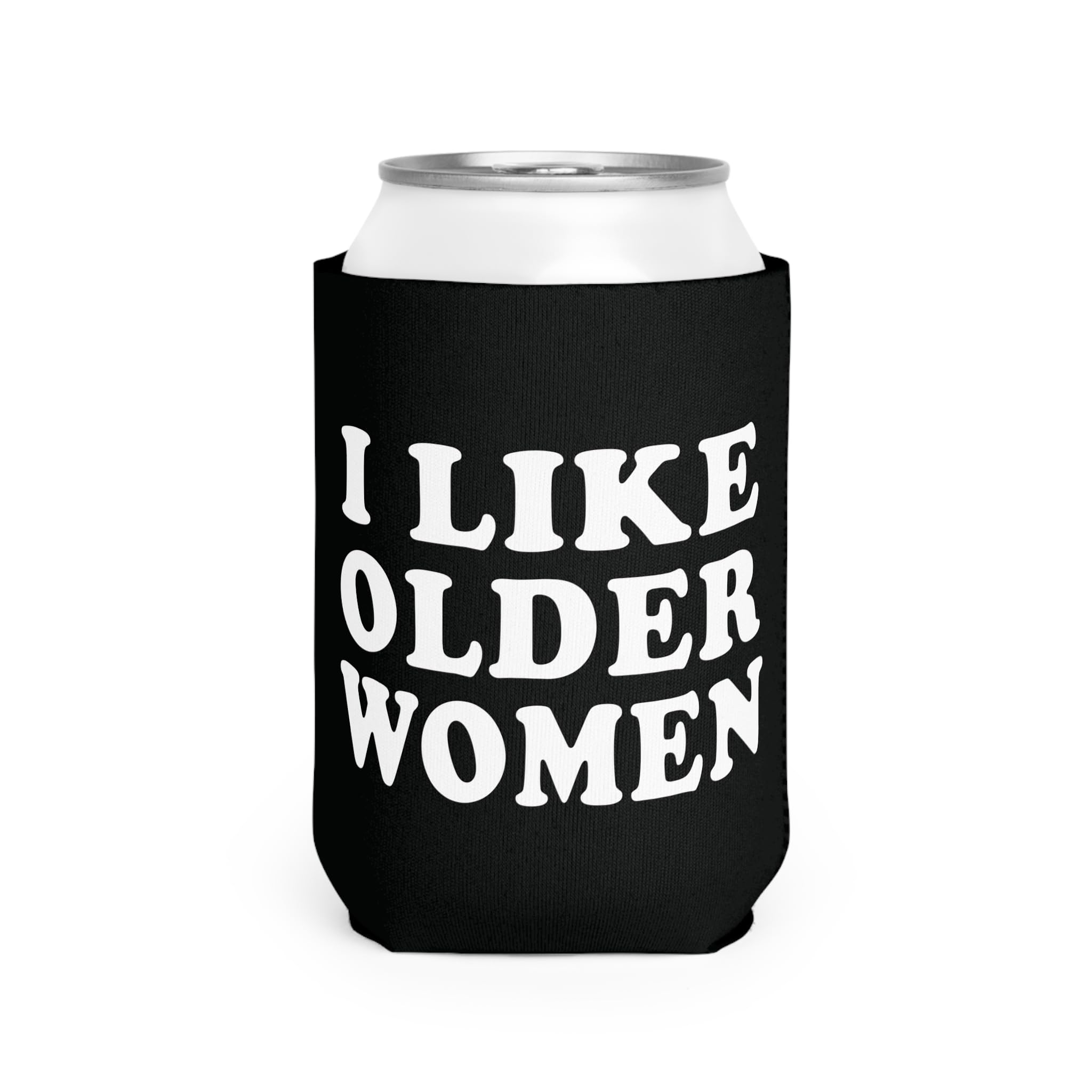 Funny 'I Like Older Women' Beer Can Cooler Sleeve - Insulated Can Holder for Beer & Soda - Great Gag Gift, White Elephant Present - Perfect for Parties, BBQs & Beach Outings