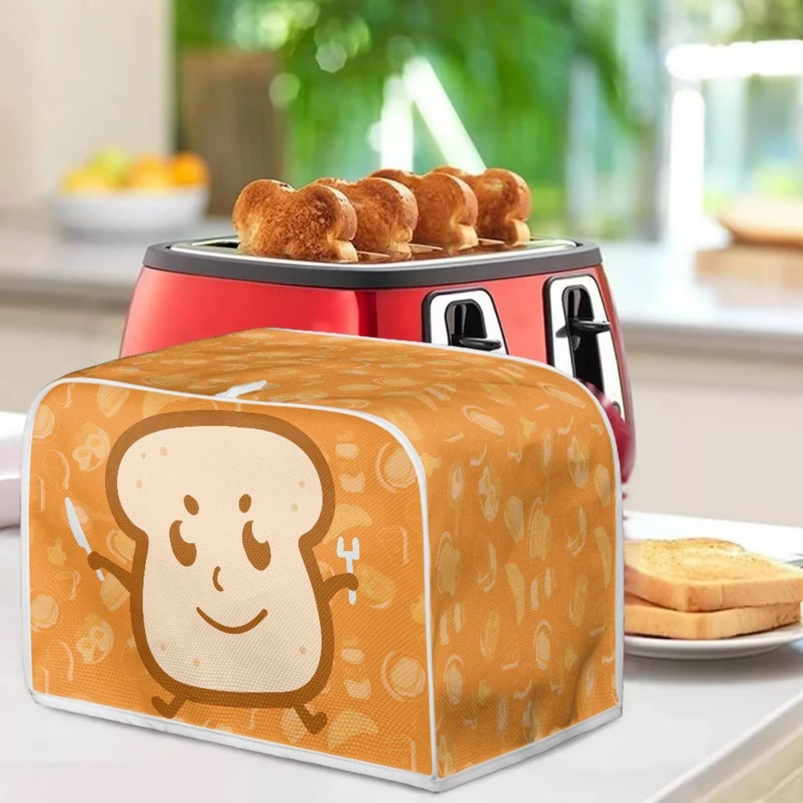 Chaqlin 2-Slice Long Slot Toaster Cover - Cute Yellow Dust & Fingerprint Protection for Bread Appliances | Perfect for Kitchen Countertop & Small Appliances