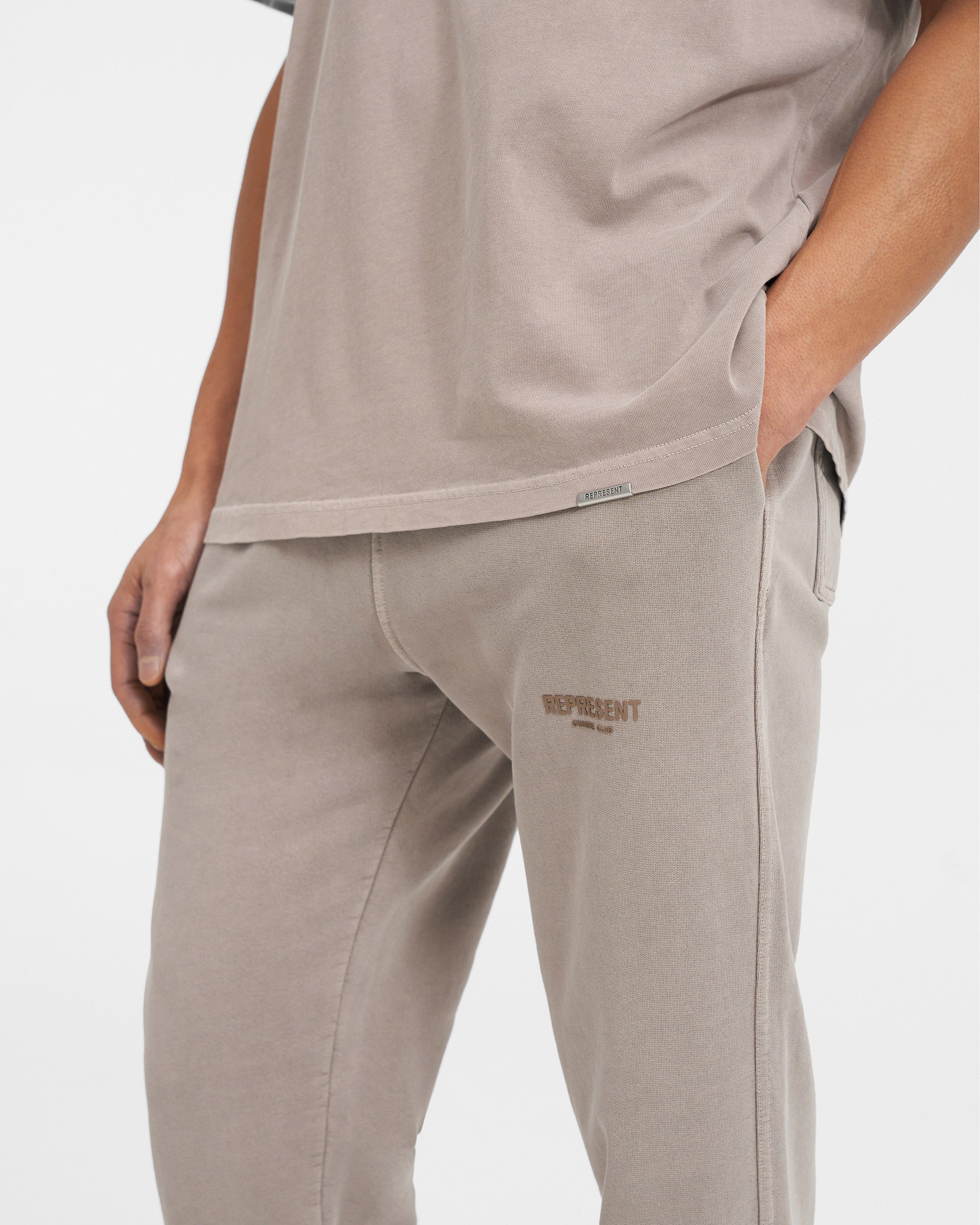 Represent Owners Club Sweatpant - Premium Mushroom Color Joggers for Men | Comfortable Lounge Pants for Gym, Travel & Casual Wear