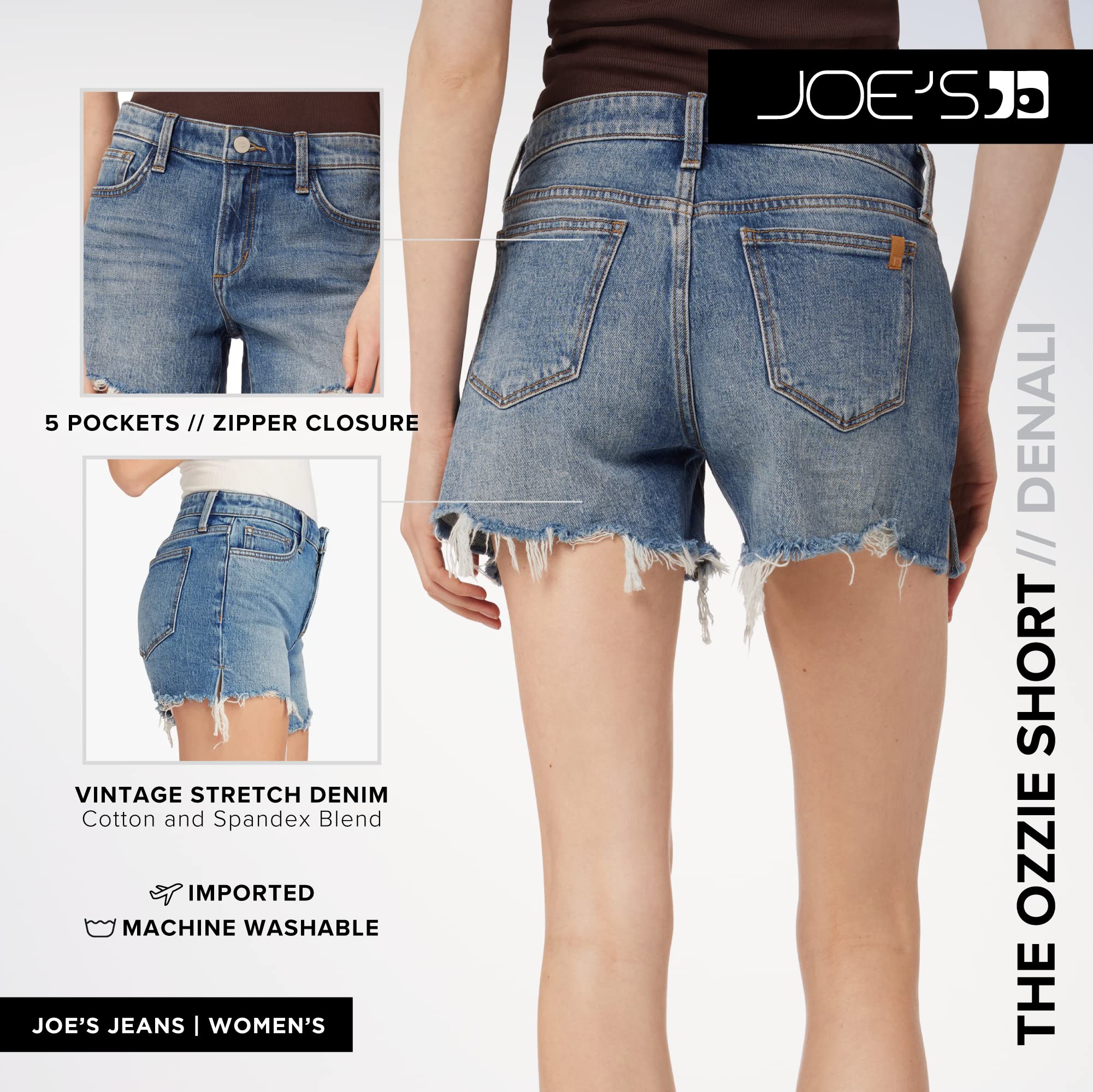 Joe's Women's The Ozzie Short - Comfortable Casual Denim Shorts for Women, High Waist Summer Fashion with Stretch, Perfect for Beach, Travel & Everyday Wear